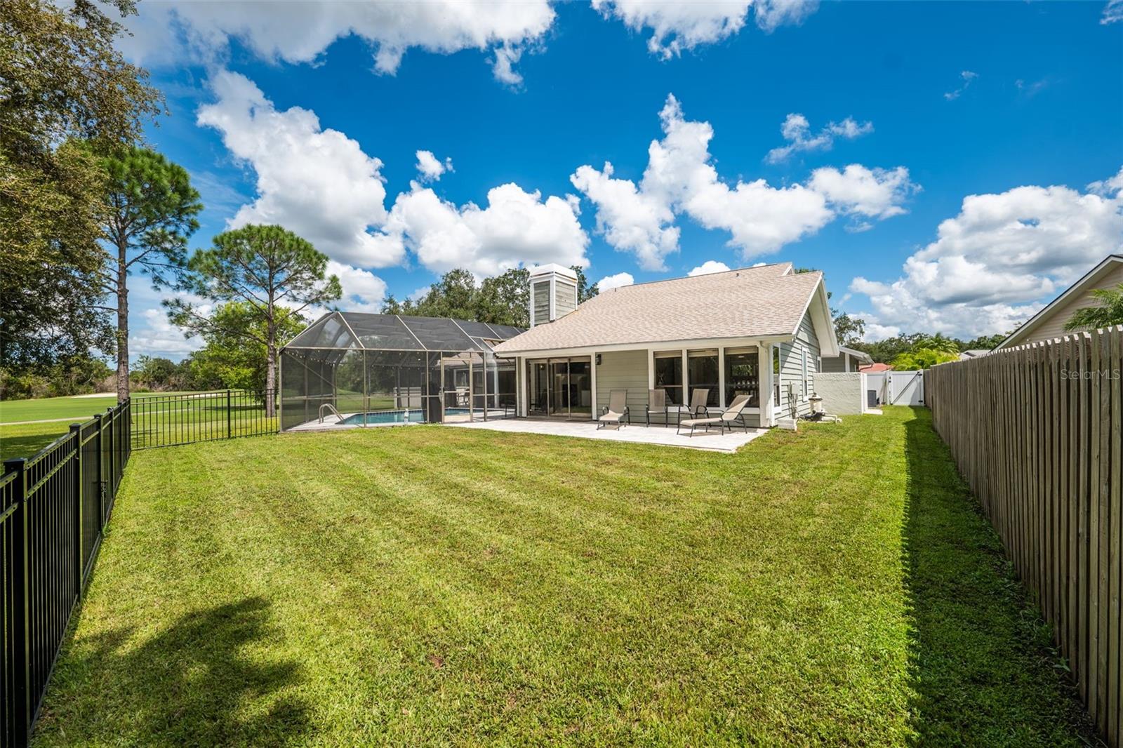 Fenced in backyard