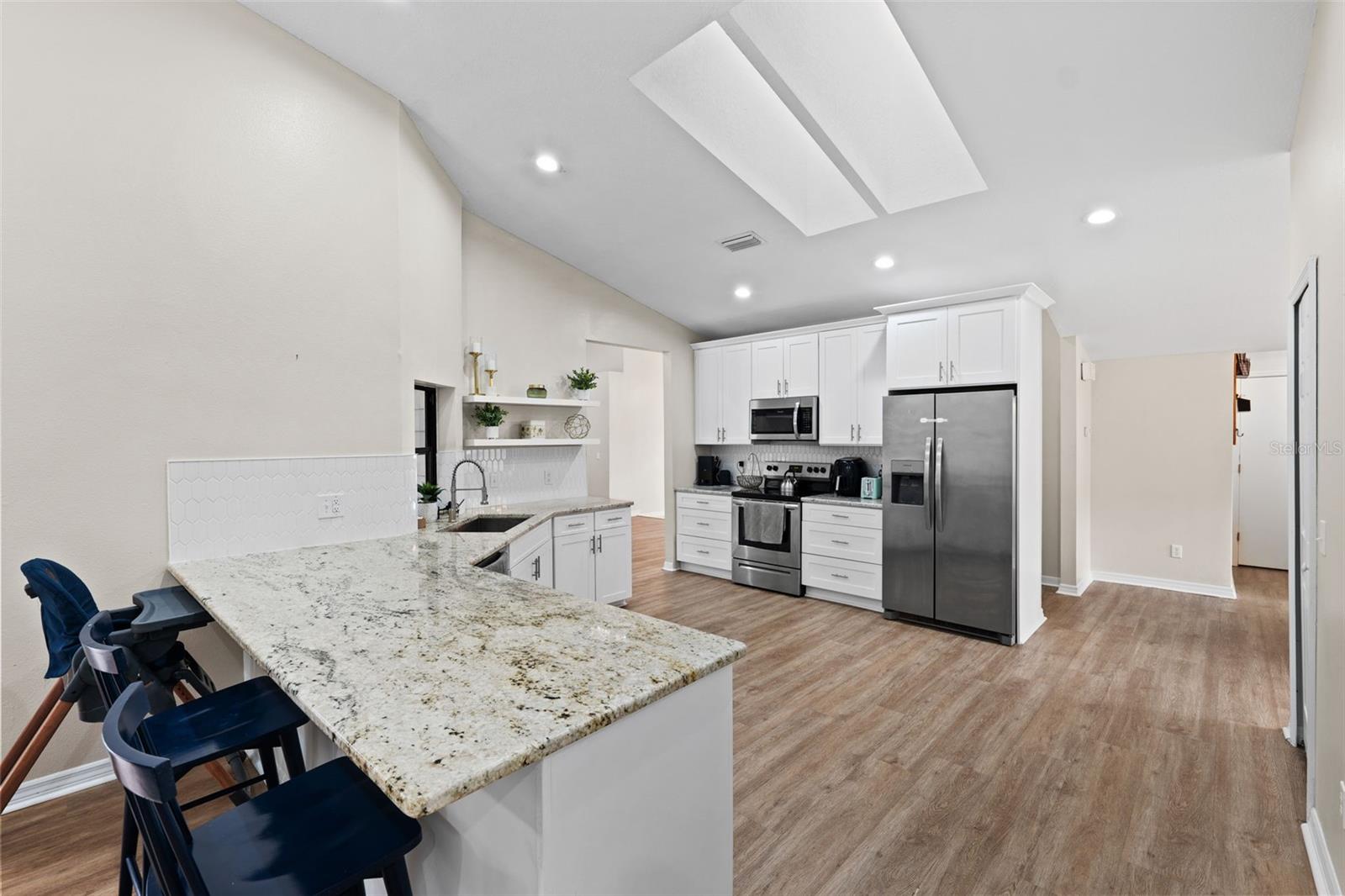 Breakfast bar overlooking Living room