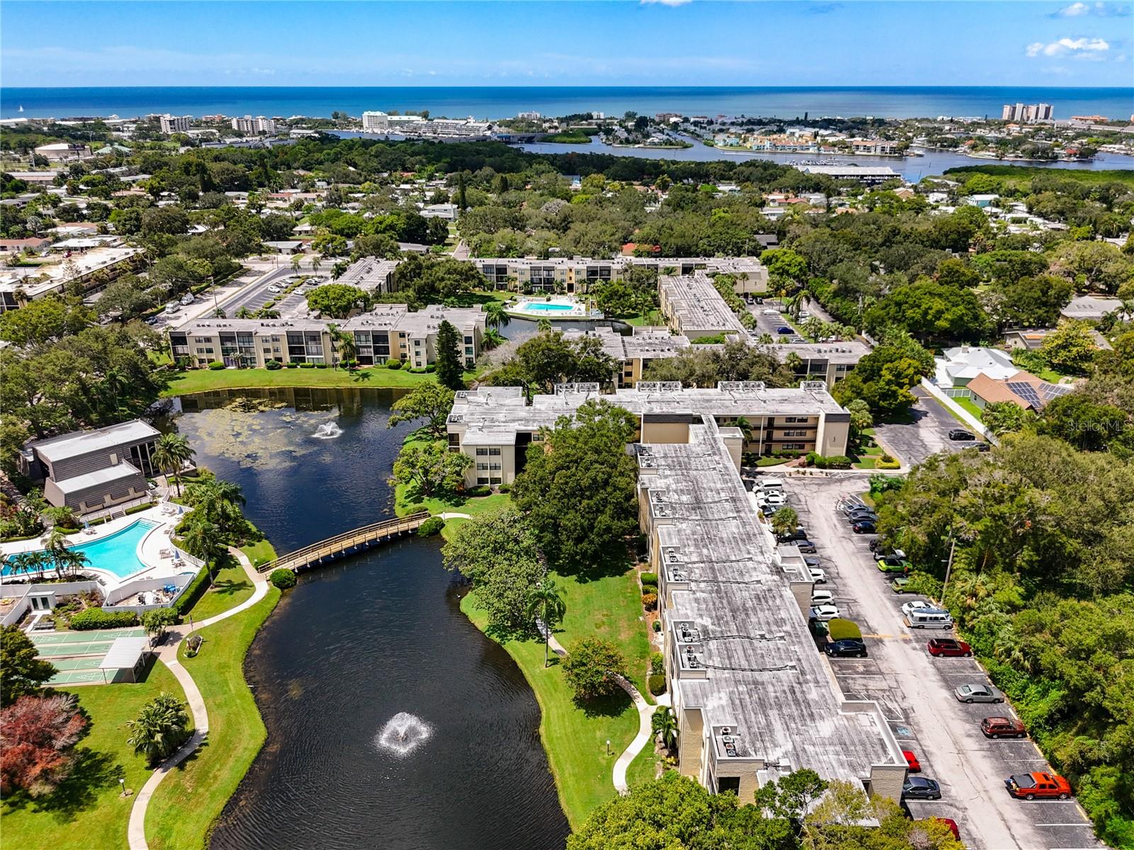 Great View of Lakeview of Largo Club House and Recreation Area