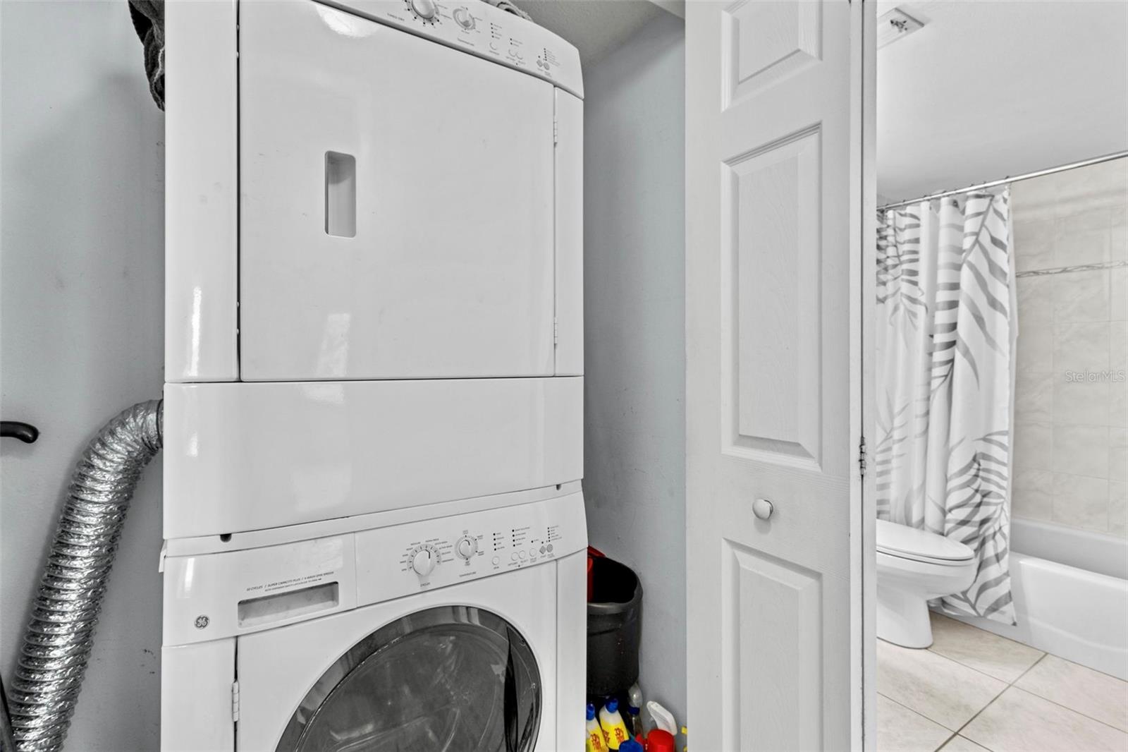 Inside Laundry closet for convenience and easy living.