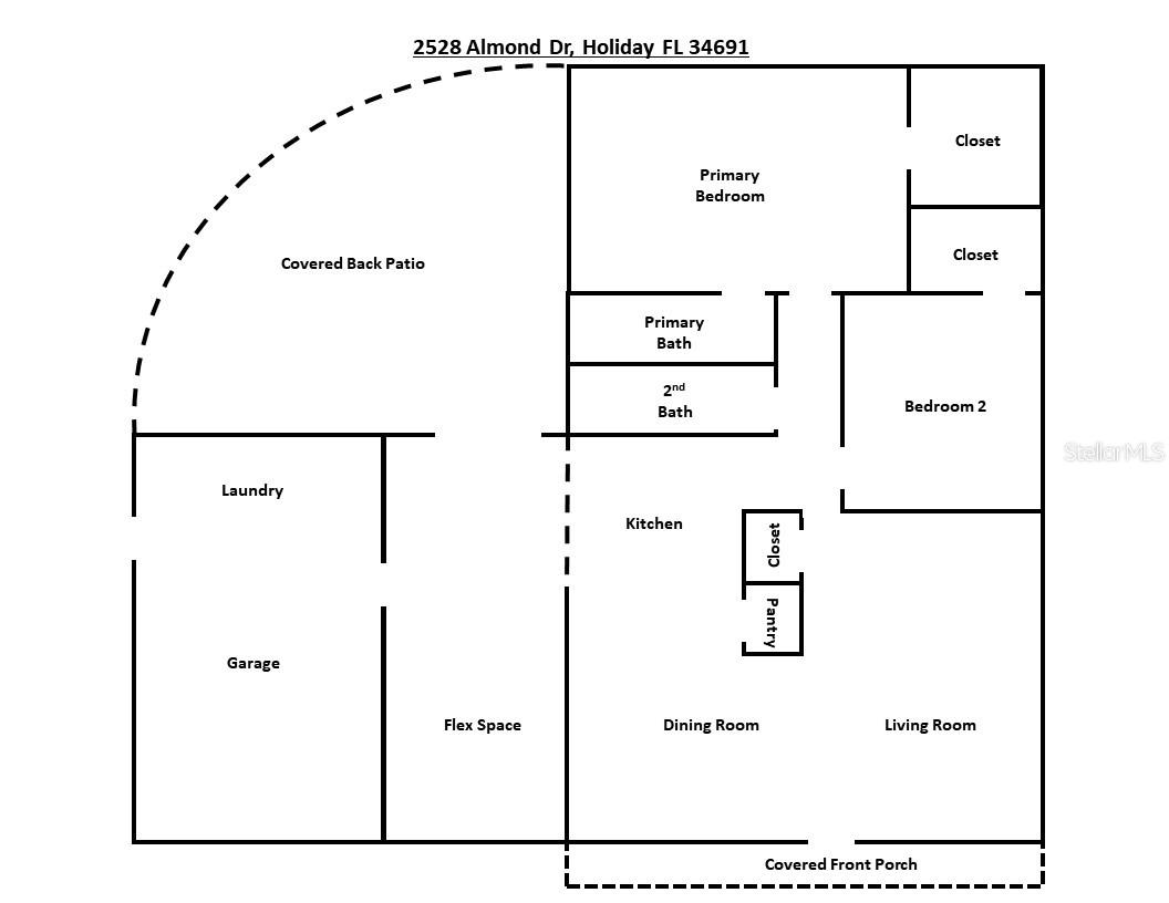 Floor plan for 2528 Almond Dr, Holiday Florida 34691