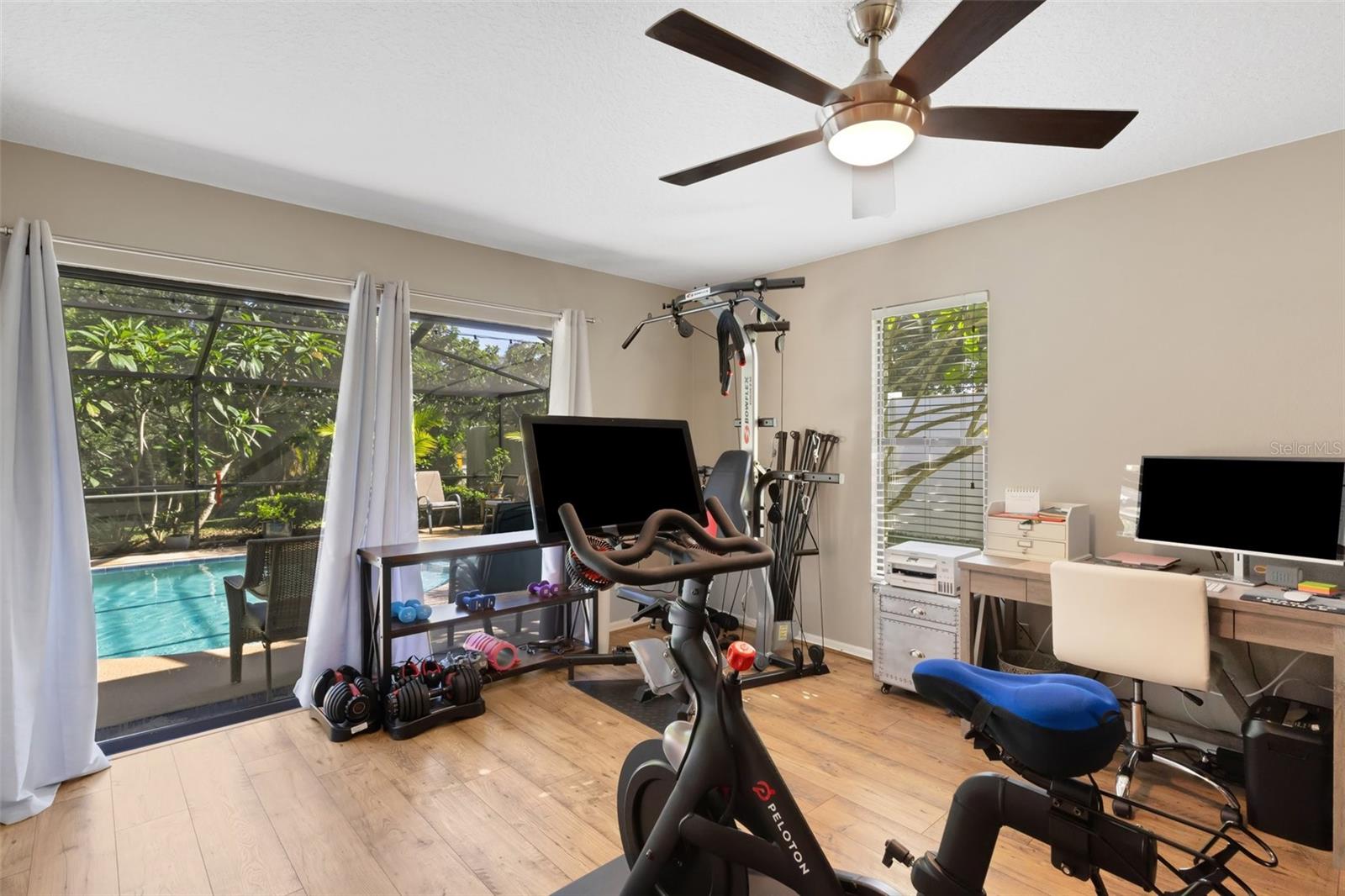 Workout Room w/ Pool view