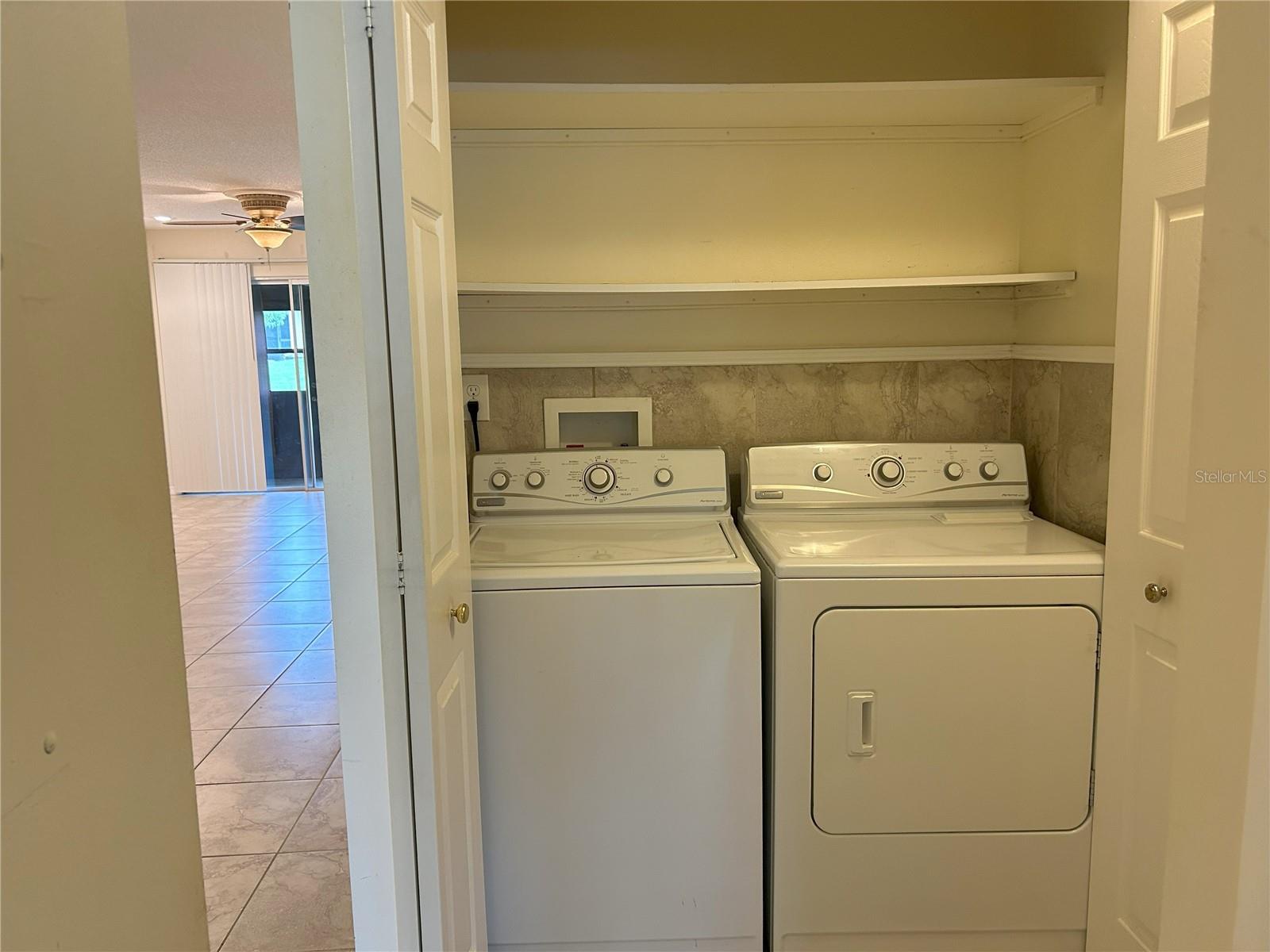 Laundry Closet with Washer and Dryer