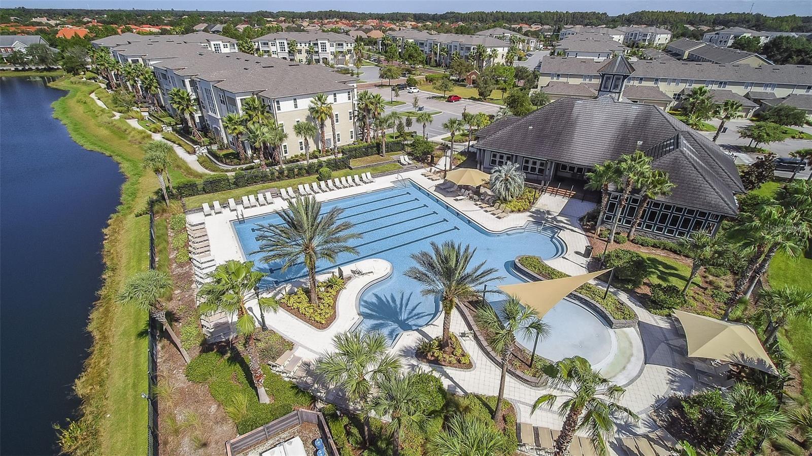 Pool aerial view