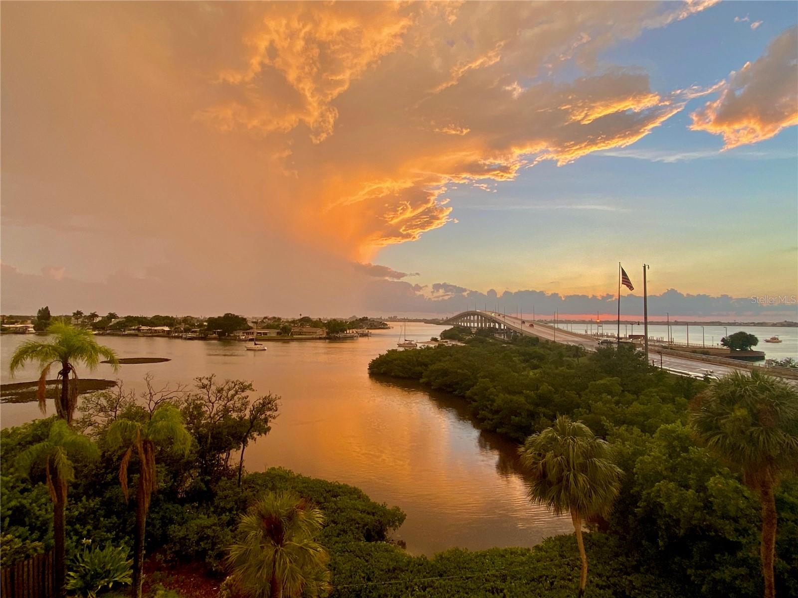 Sunset views of intercoastal from living room