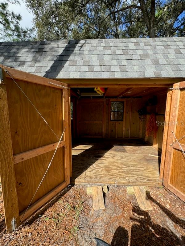 Shed interior