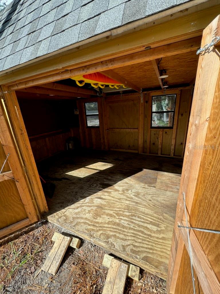 Shed interior