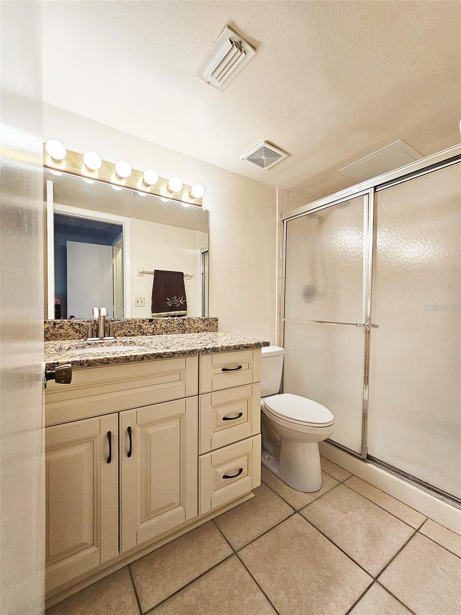 Primary Suite Bathroom with Shower and Glass Enclosure