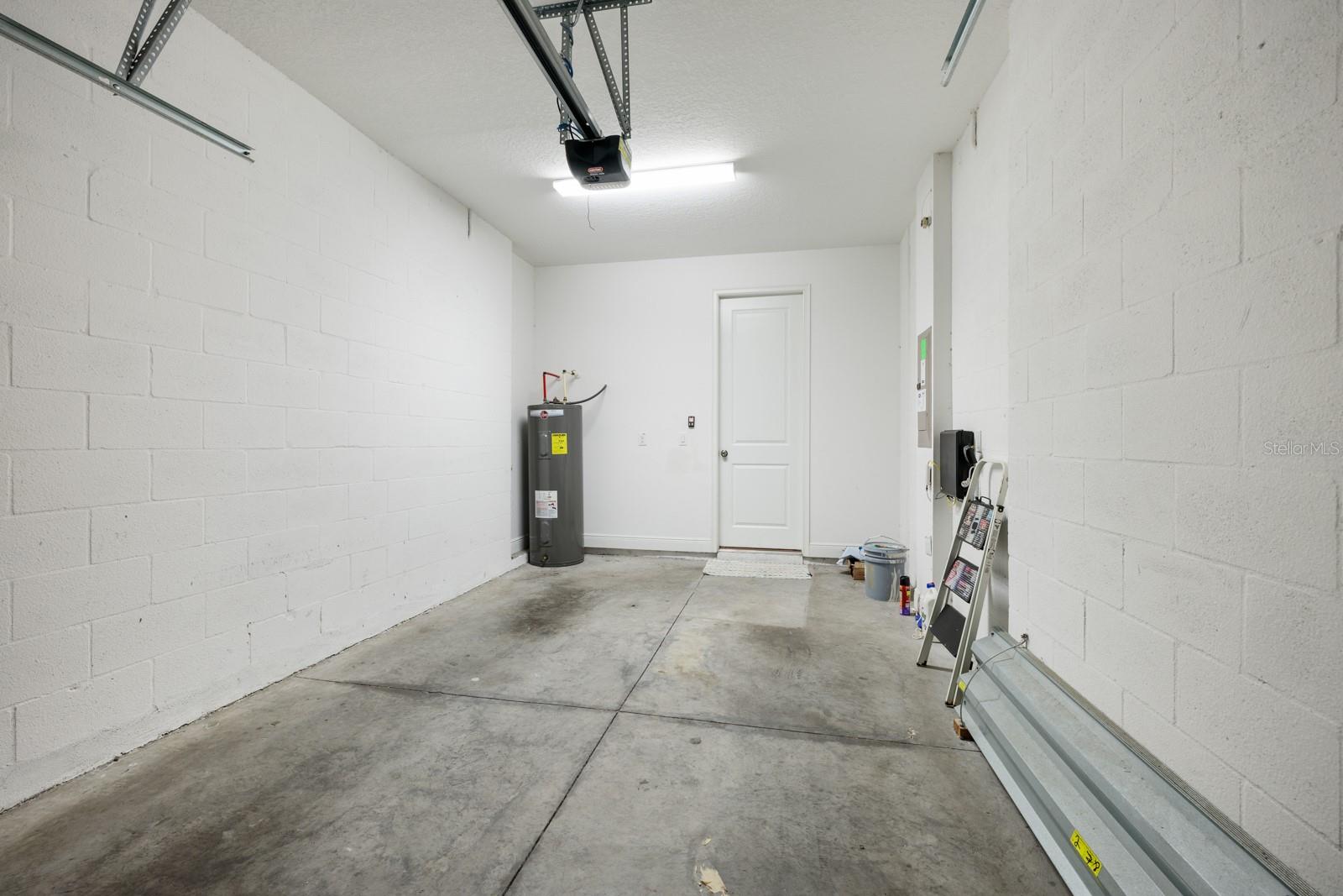 Garage with hurricane shutters.