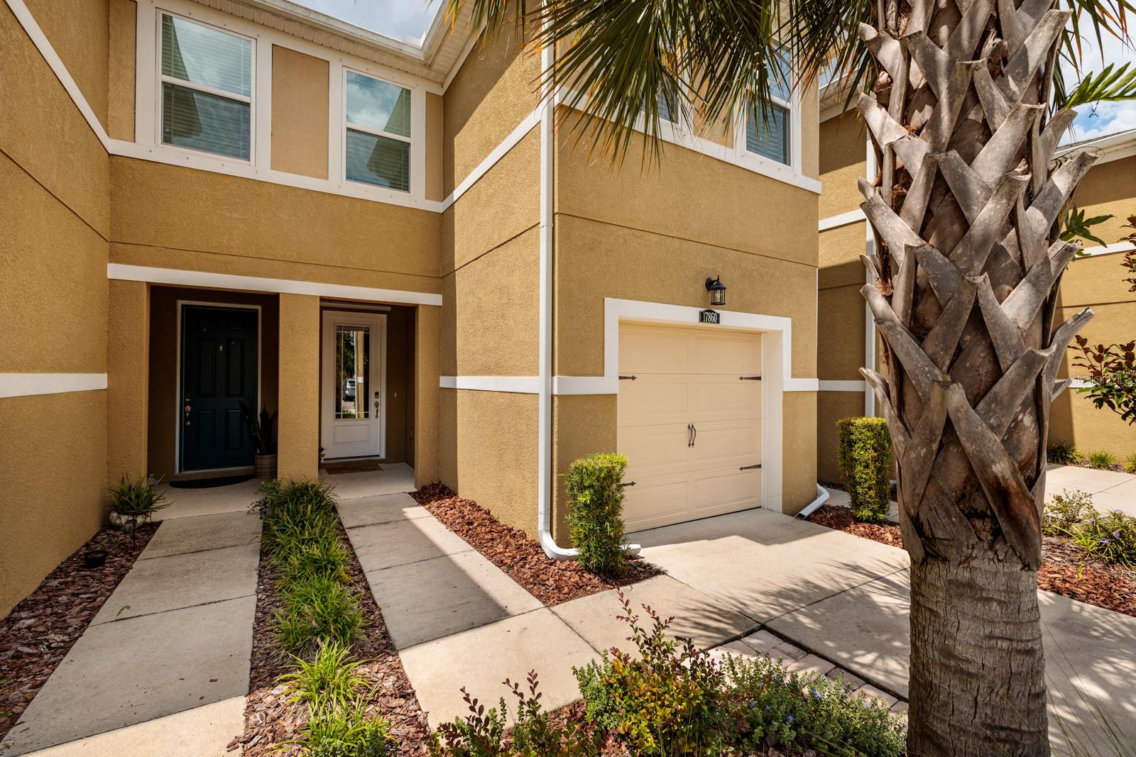 Front Door on right, covered entrance