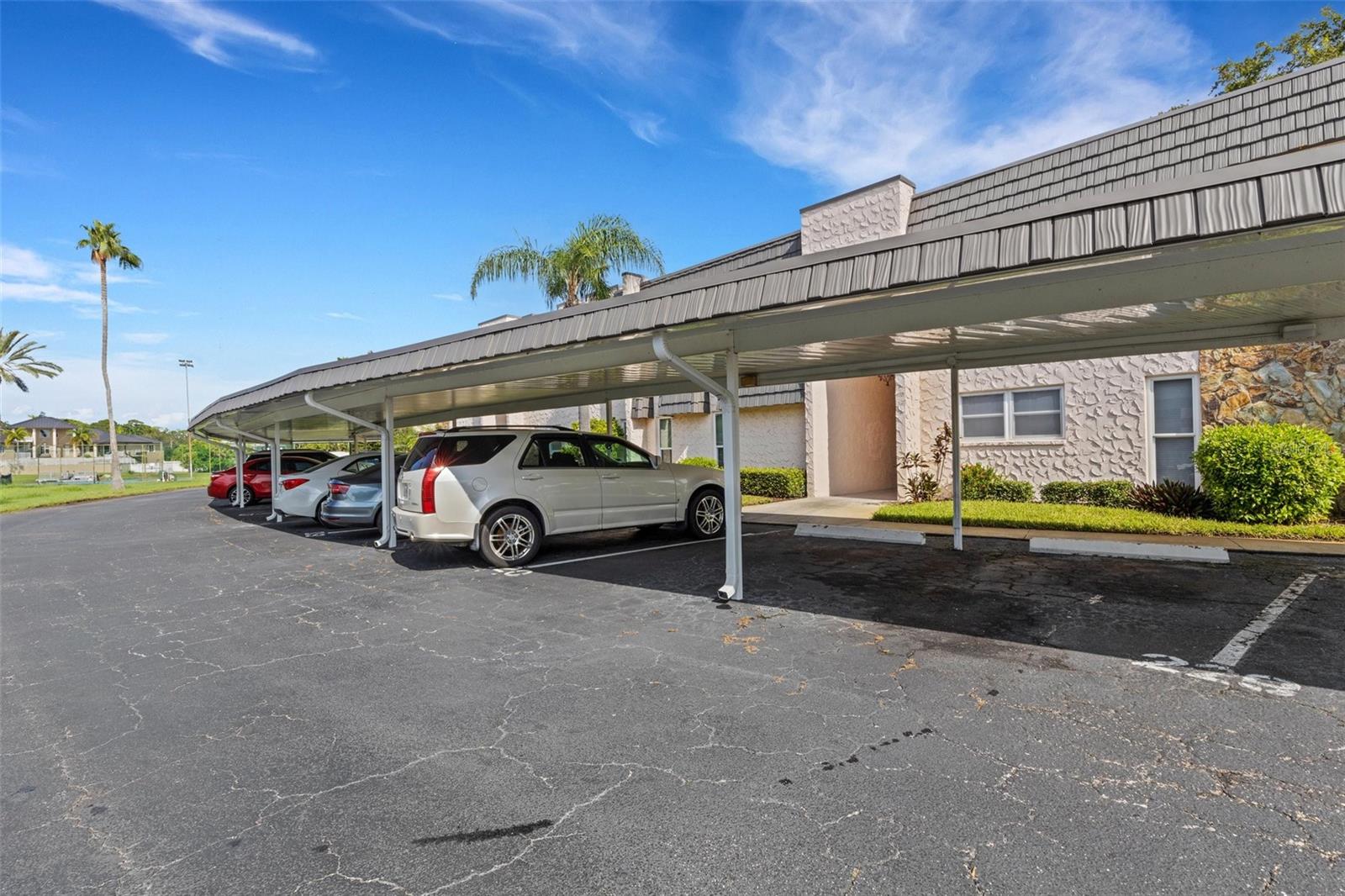 2 Covered Parking Spaces at Your Front Door