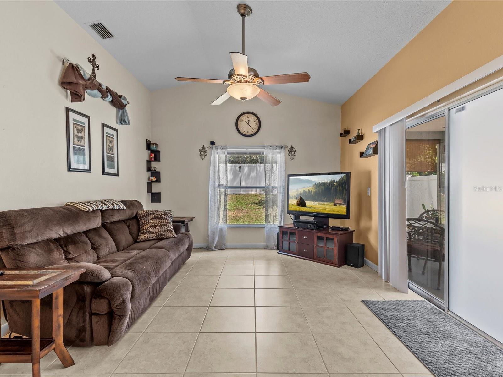 Living Room with sliding doors to the patio