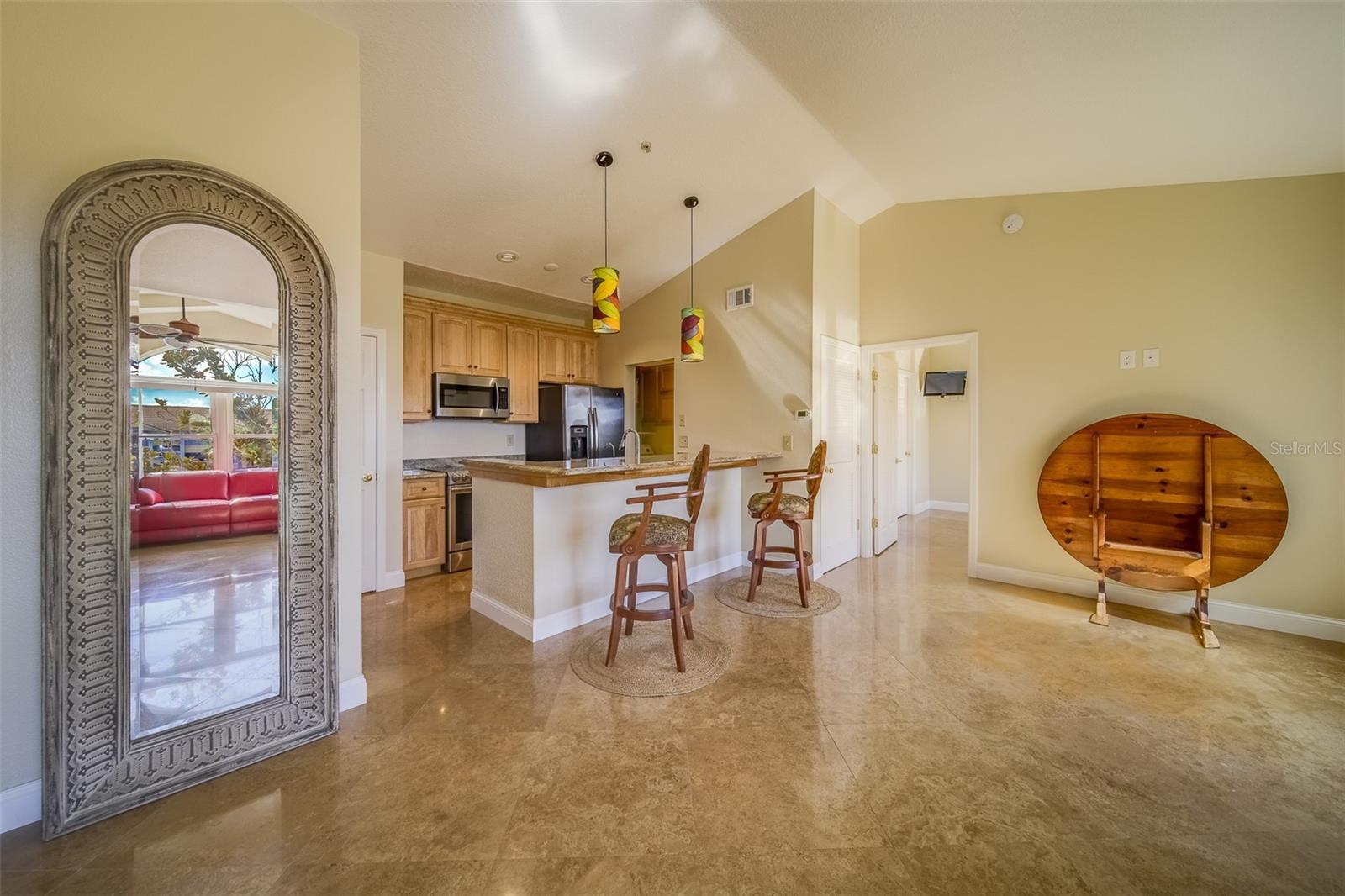 Open Vaulted Dining and Kitchen