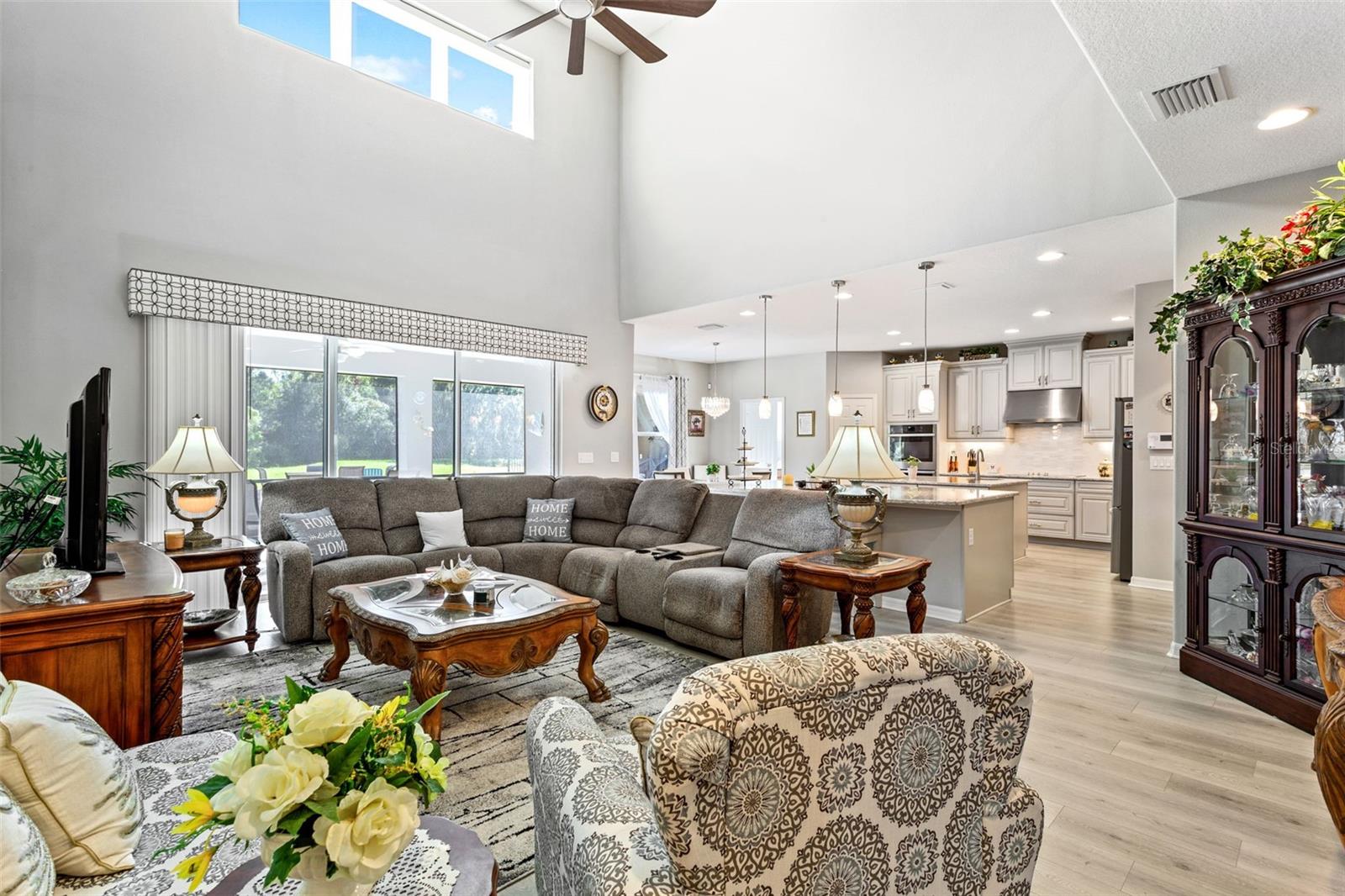 View from living room to the kitchen.