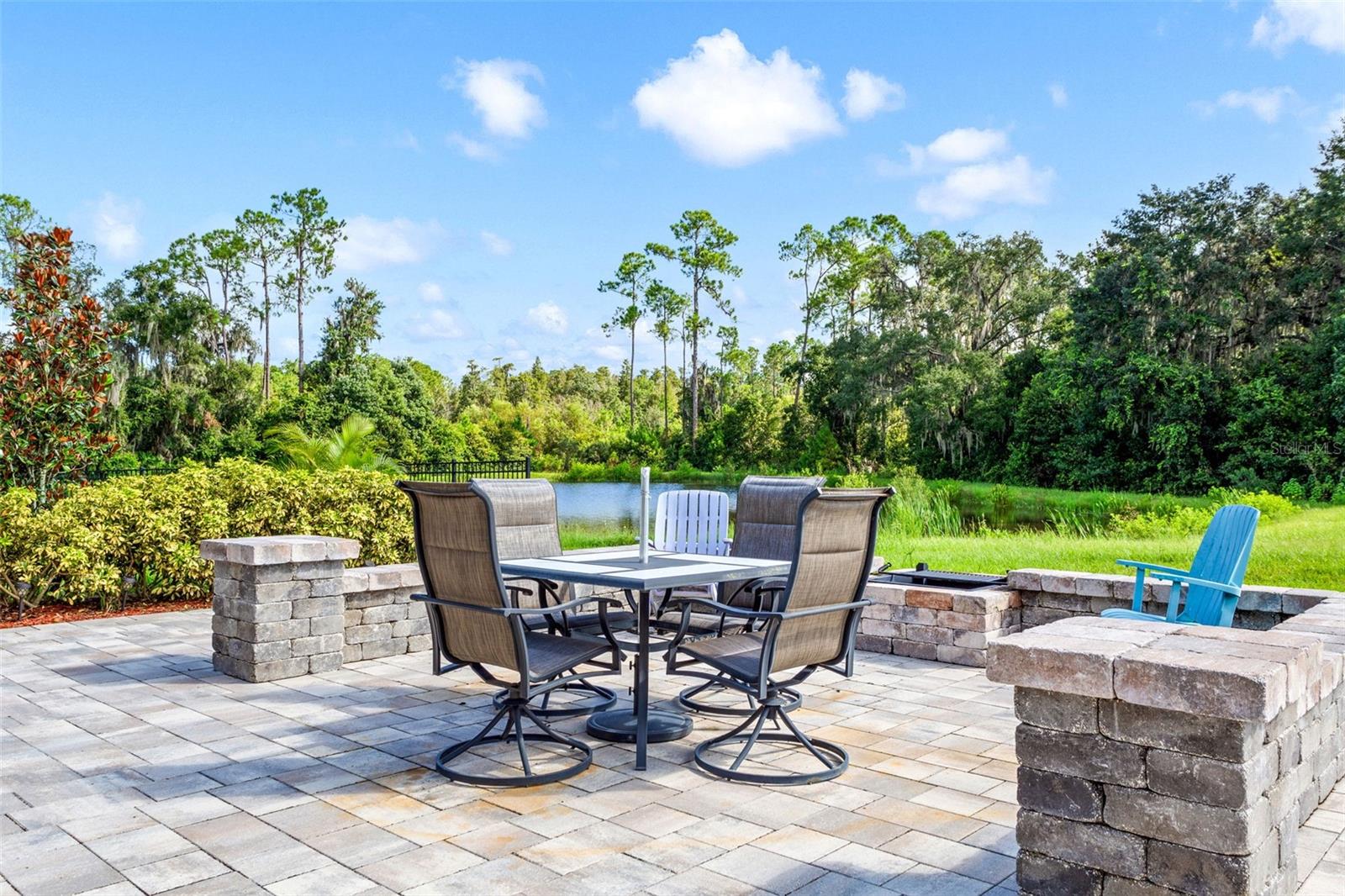 Gorgeous seating area with firepit.