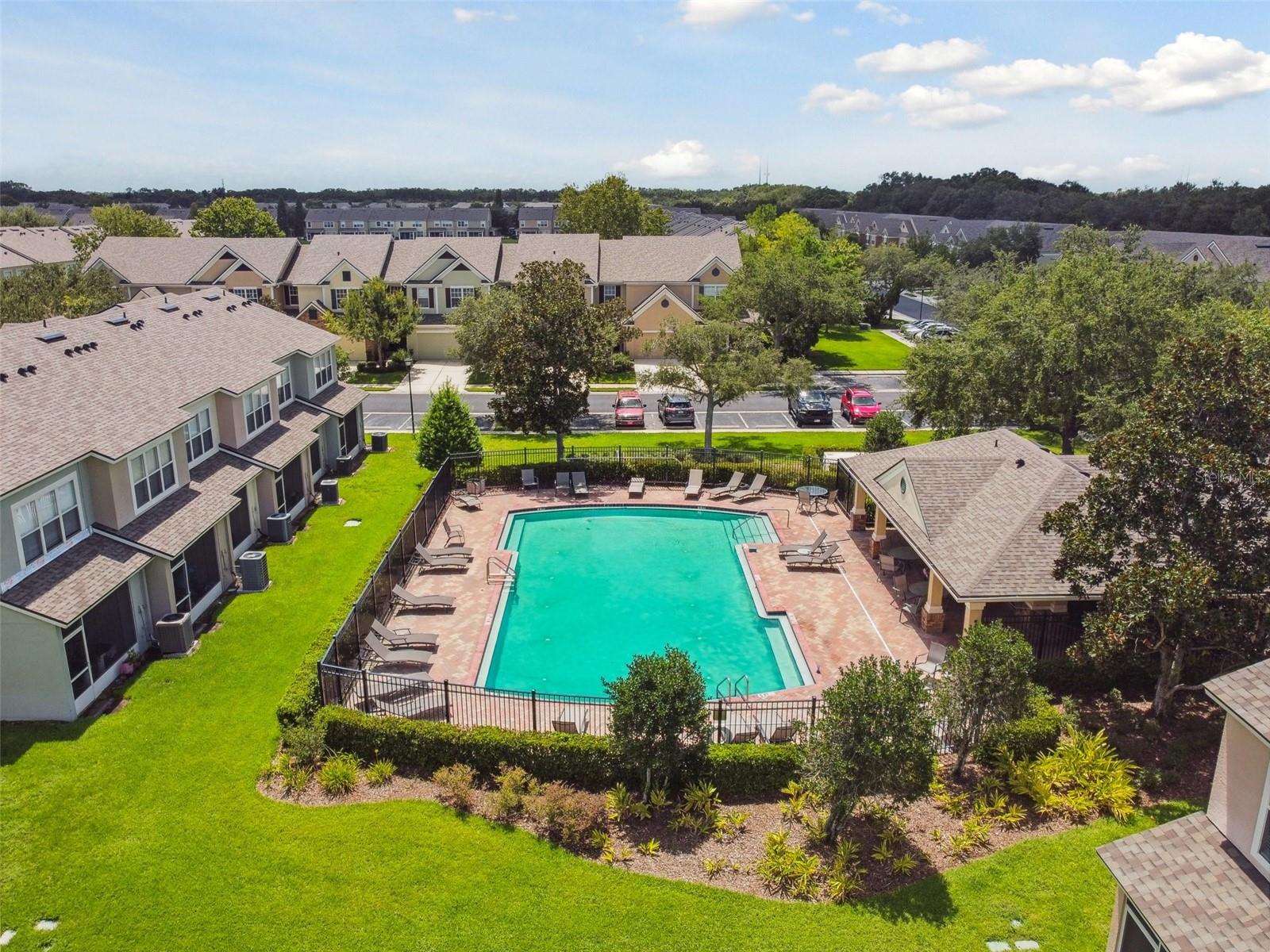 One of two Community Pools, just across the street