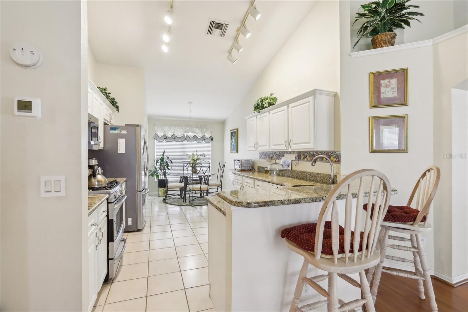 Kitchen with view to Breakfast Nook