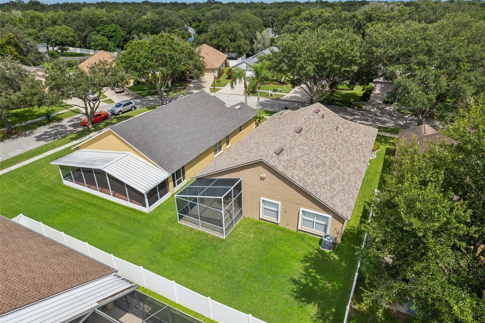 Arial View of Back Yard