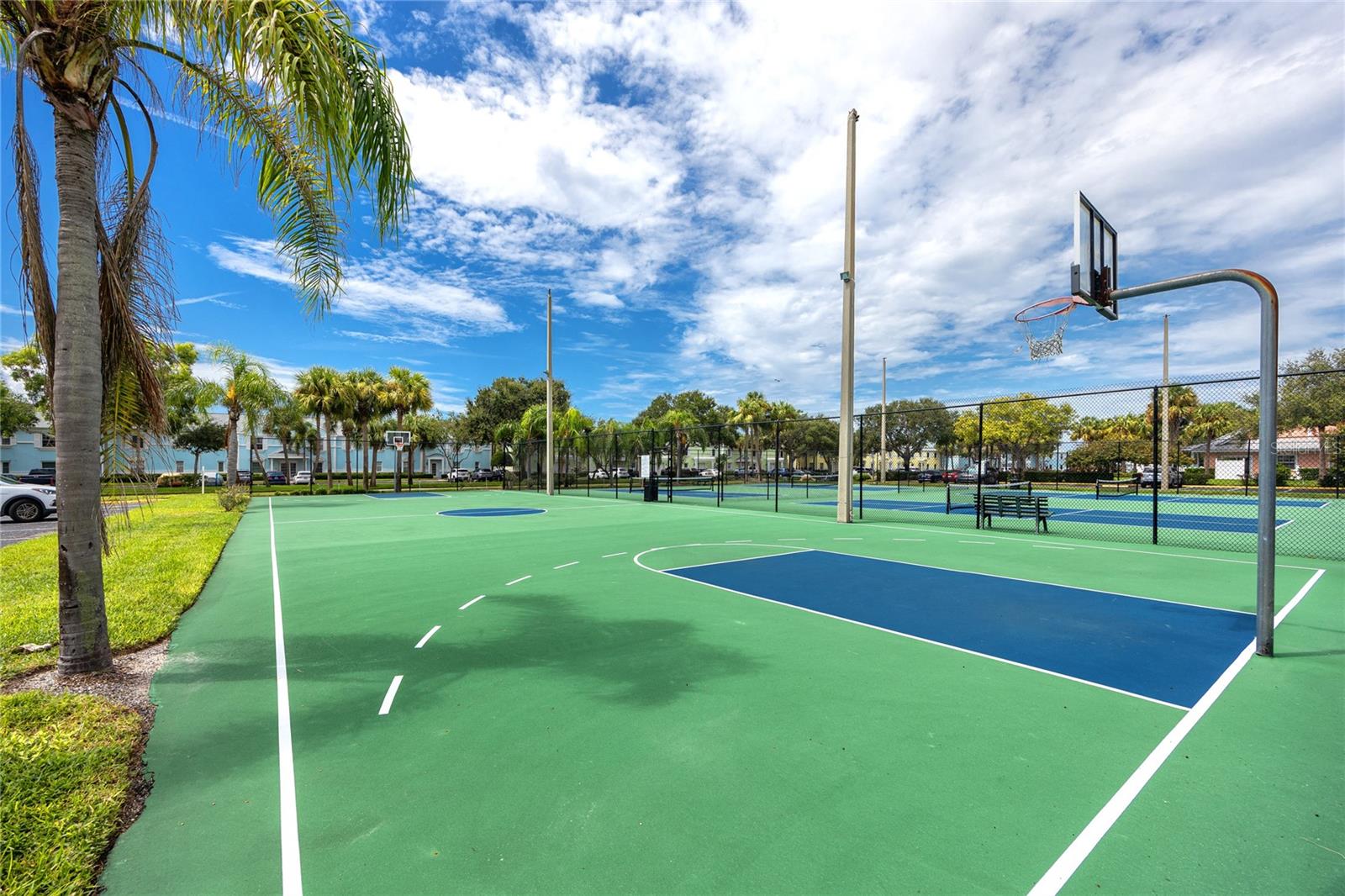 newly paved basketball courts