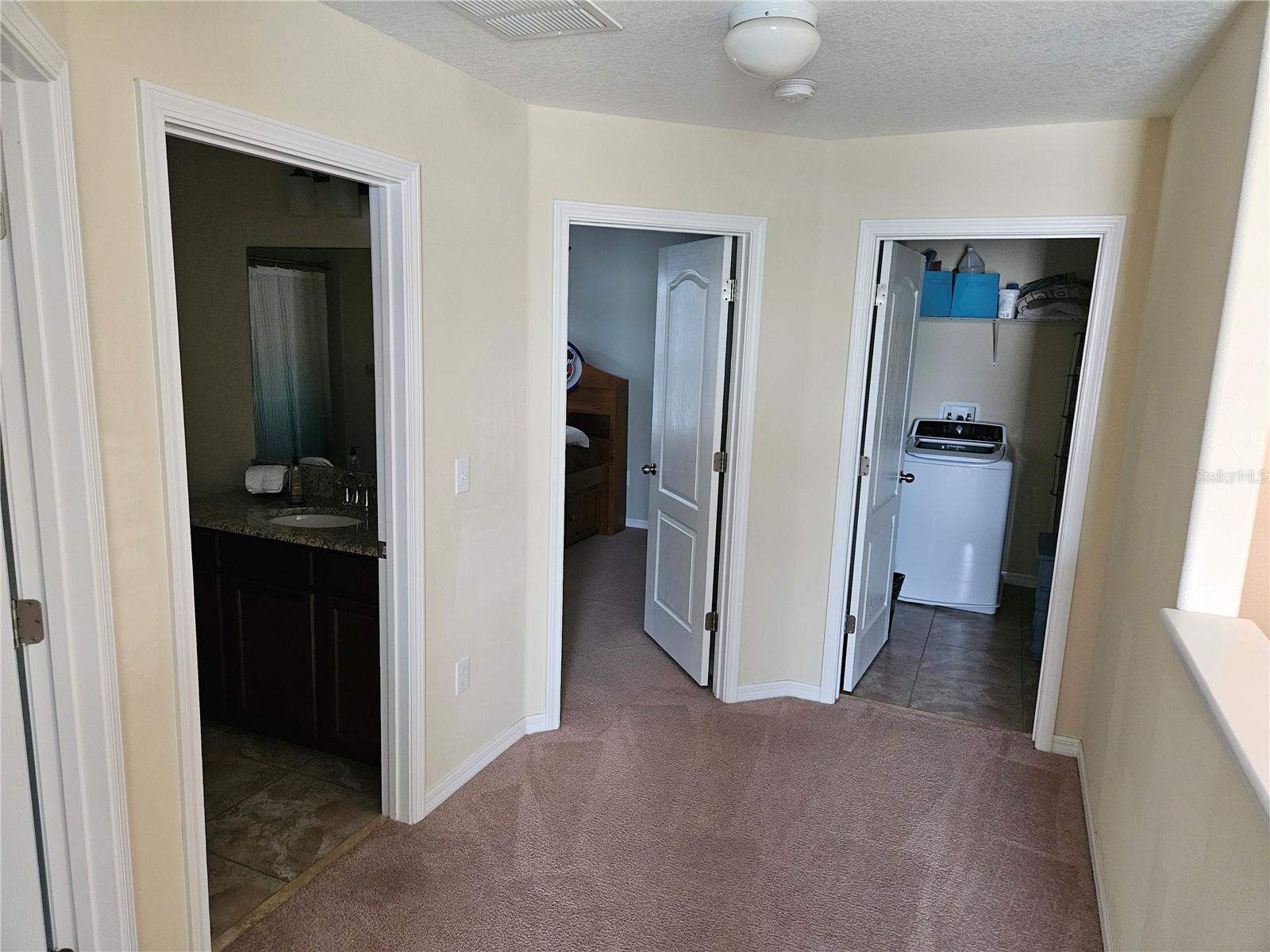 bed bath bed laundry room one side upstairs