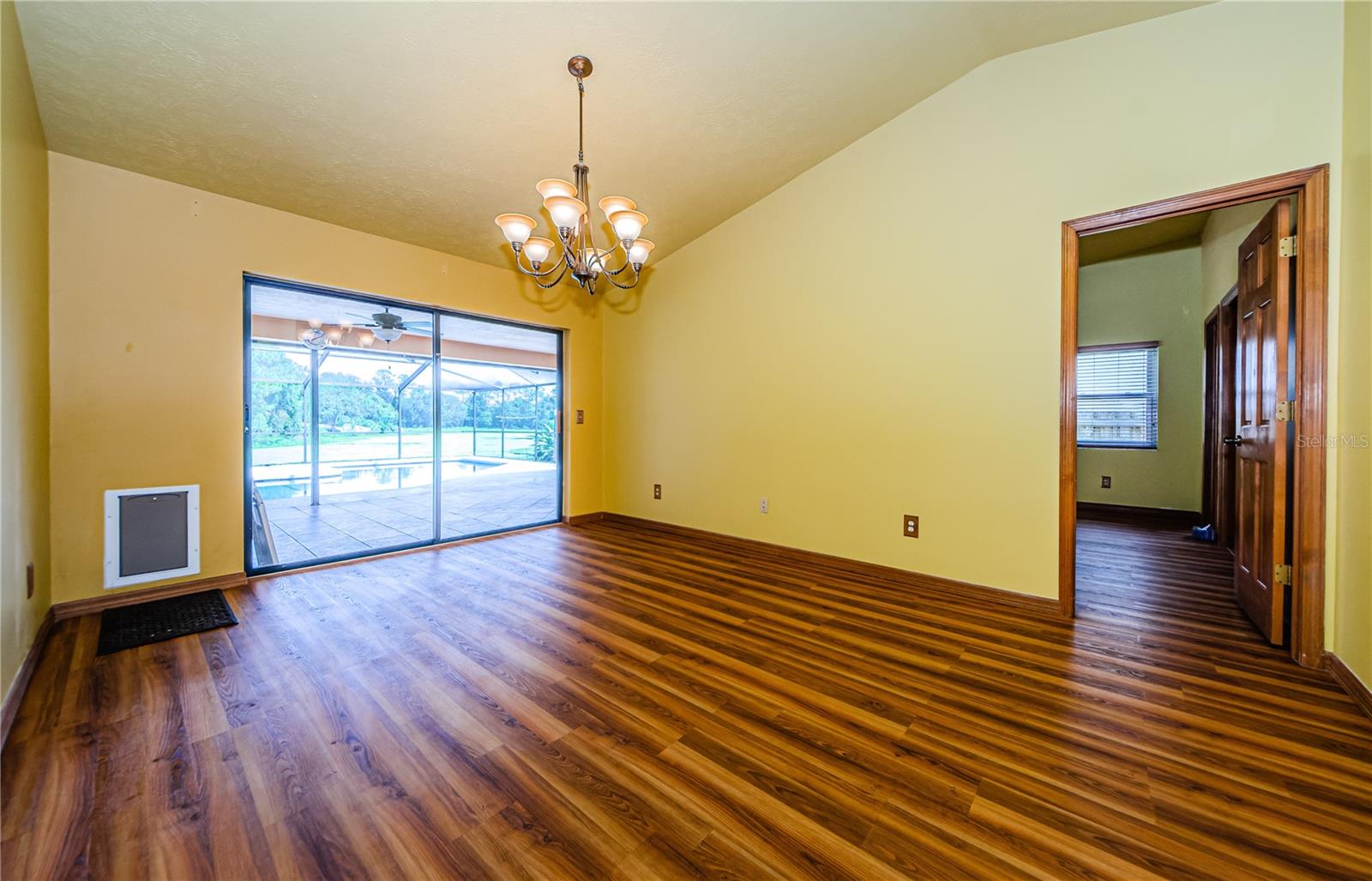 Living room with view to master bedroom