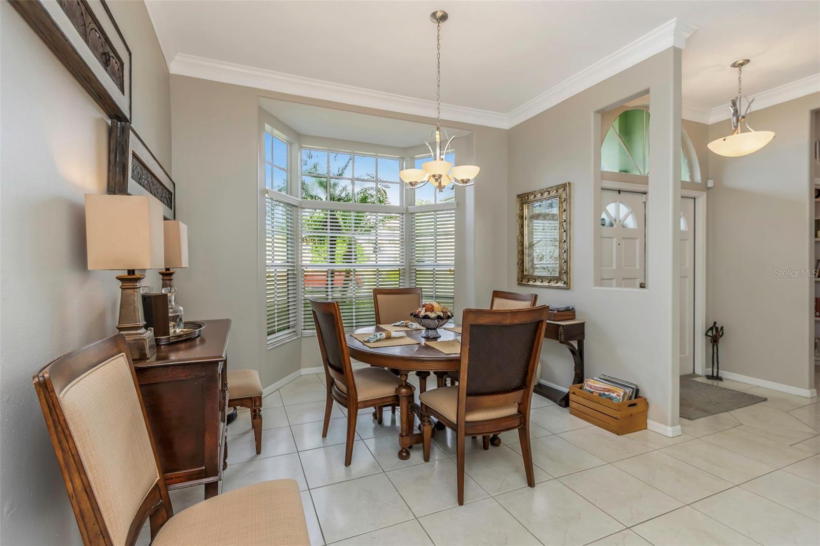 Spacious Dining room wrapped in windows.