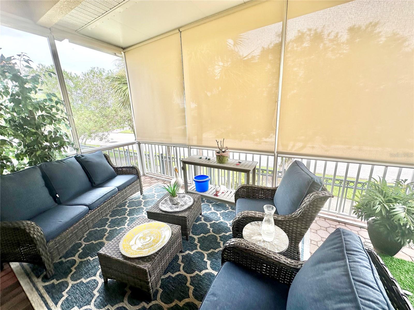 Screen outdoor living with brand new privacy shades.