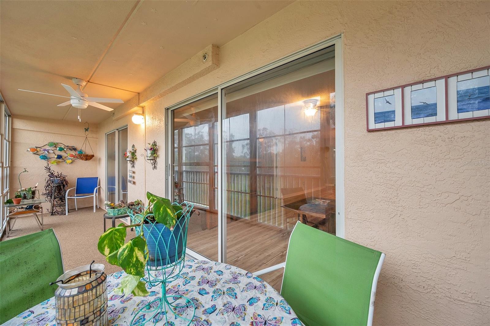 4th floor balcony overlooking nature preserve with walking trails