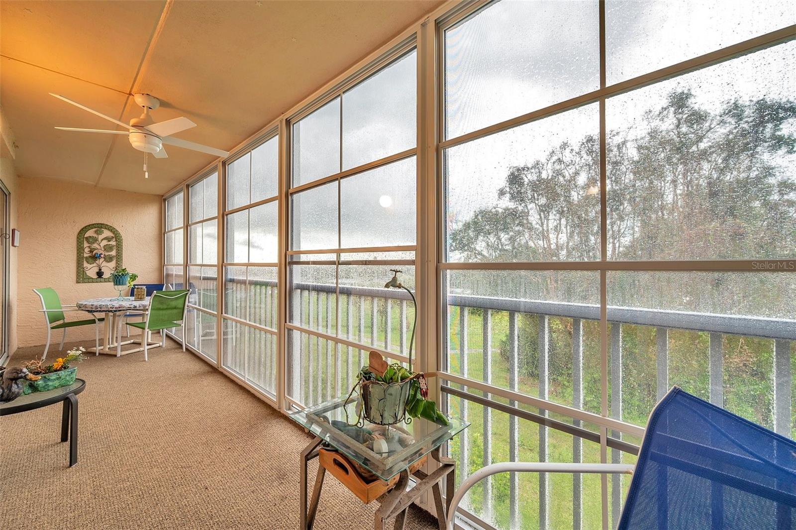 4th floor balcony overlooking nature preserve with nature trails