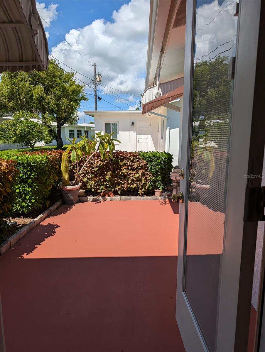 View of back patio from Florida room.