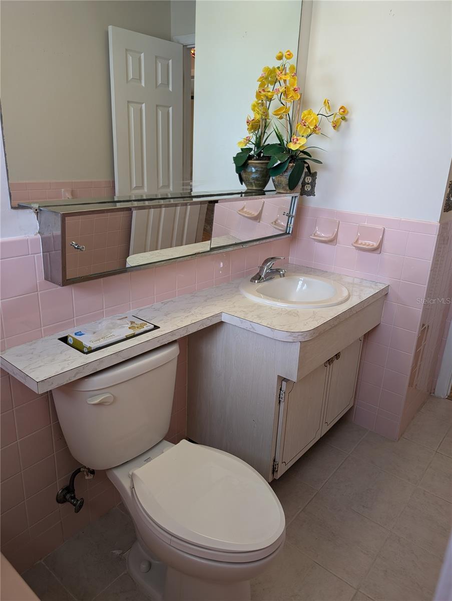 Vintage guest bathroom.