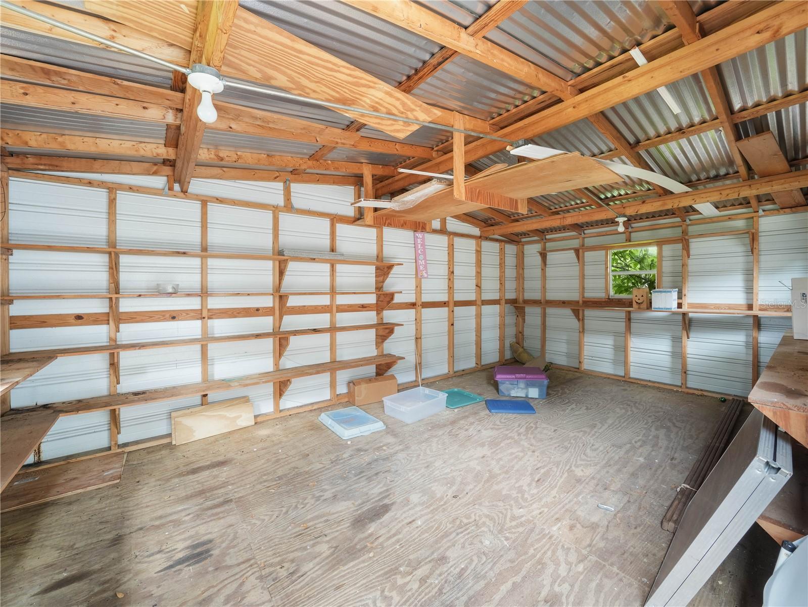 inside of large 20x12 shed