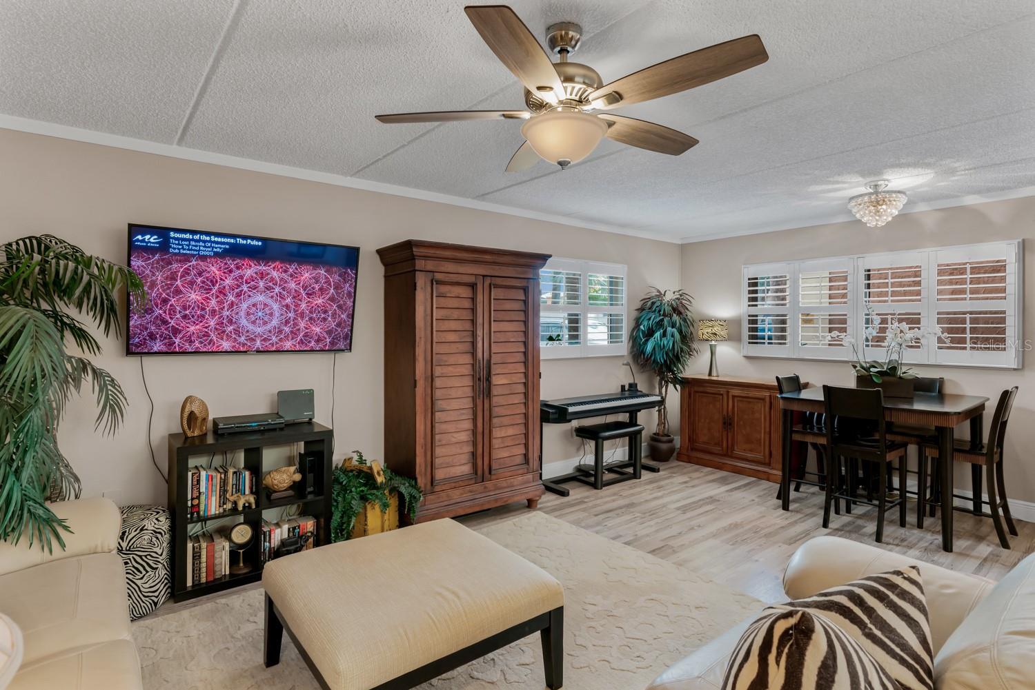 Living room and dining area