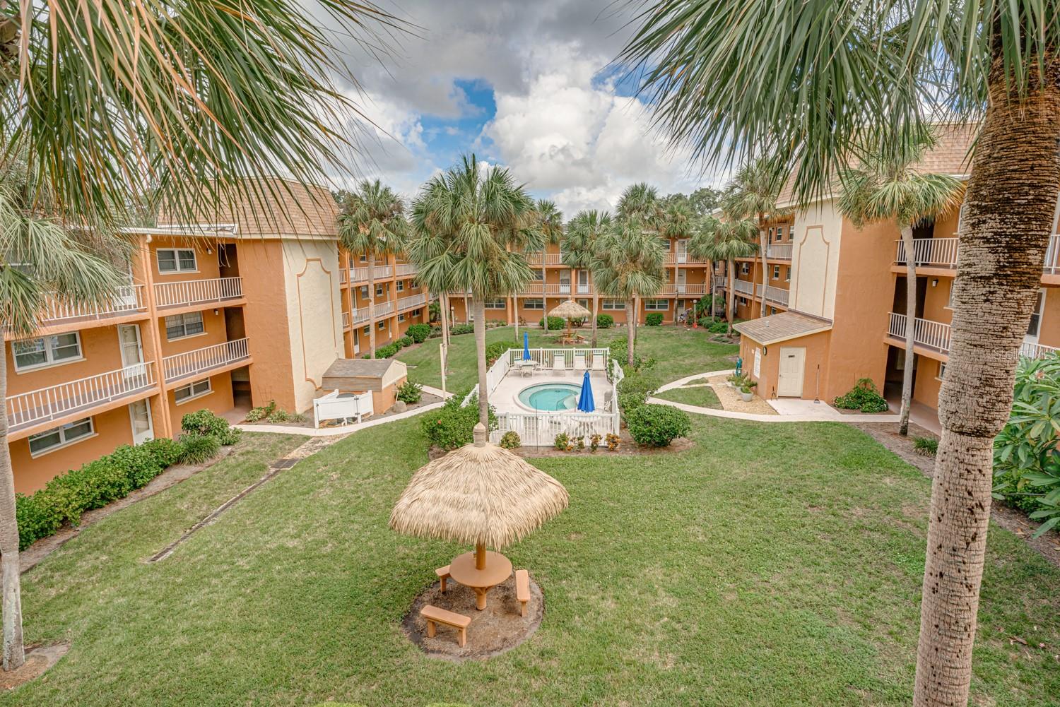 Courtyard  with pool and seating