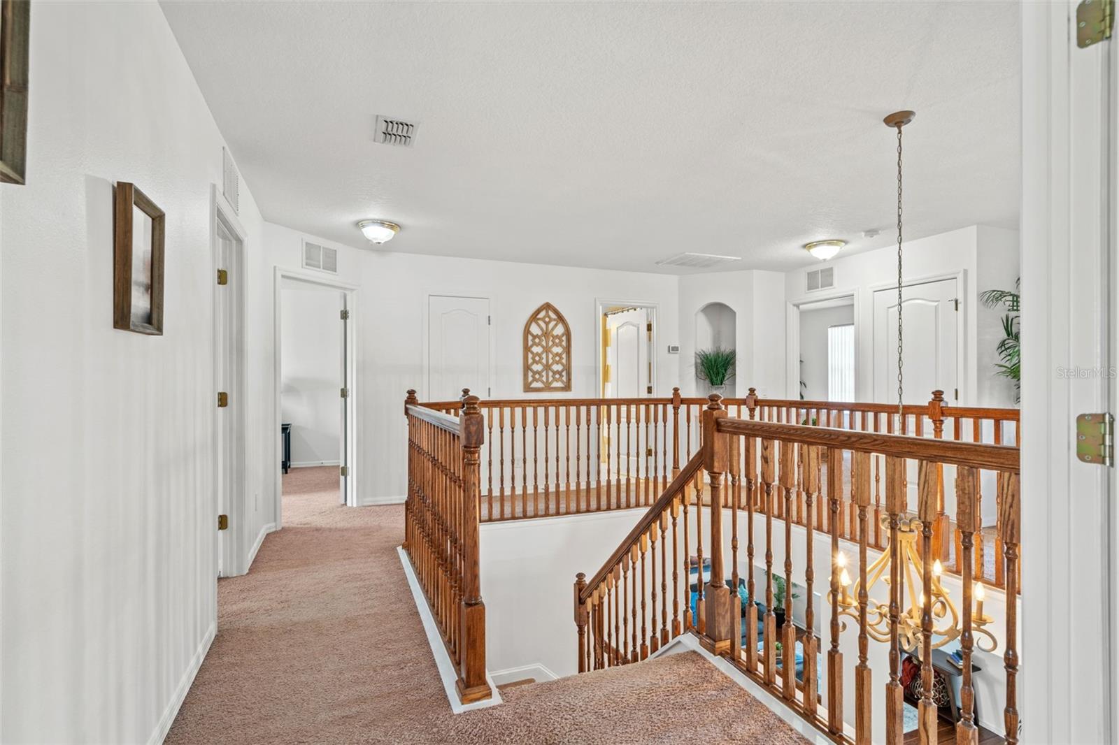 All carpet replaced with laminate flooring from the stairway and all upstairs.