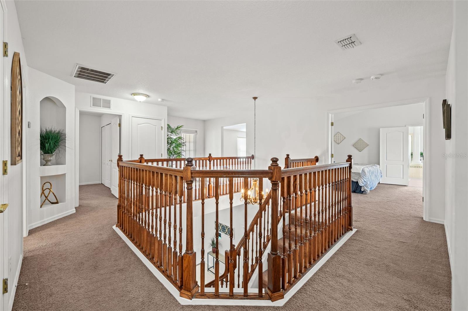 All carpet replaced with laminate flooring from the stairway and all upstairs.