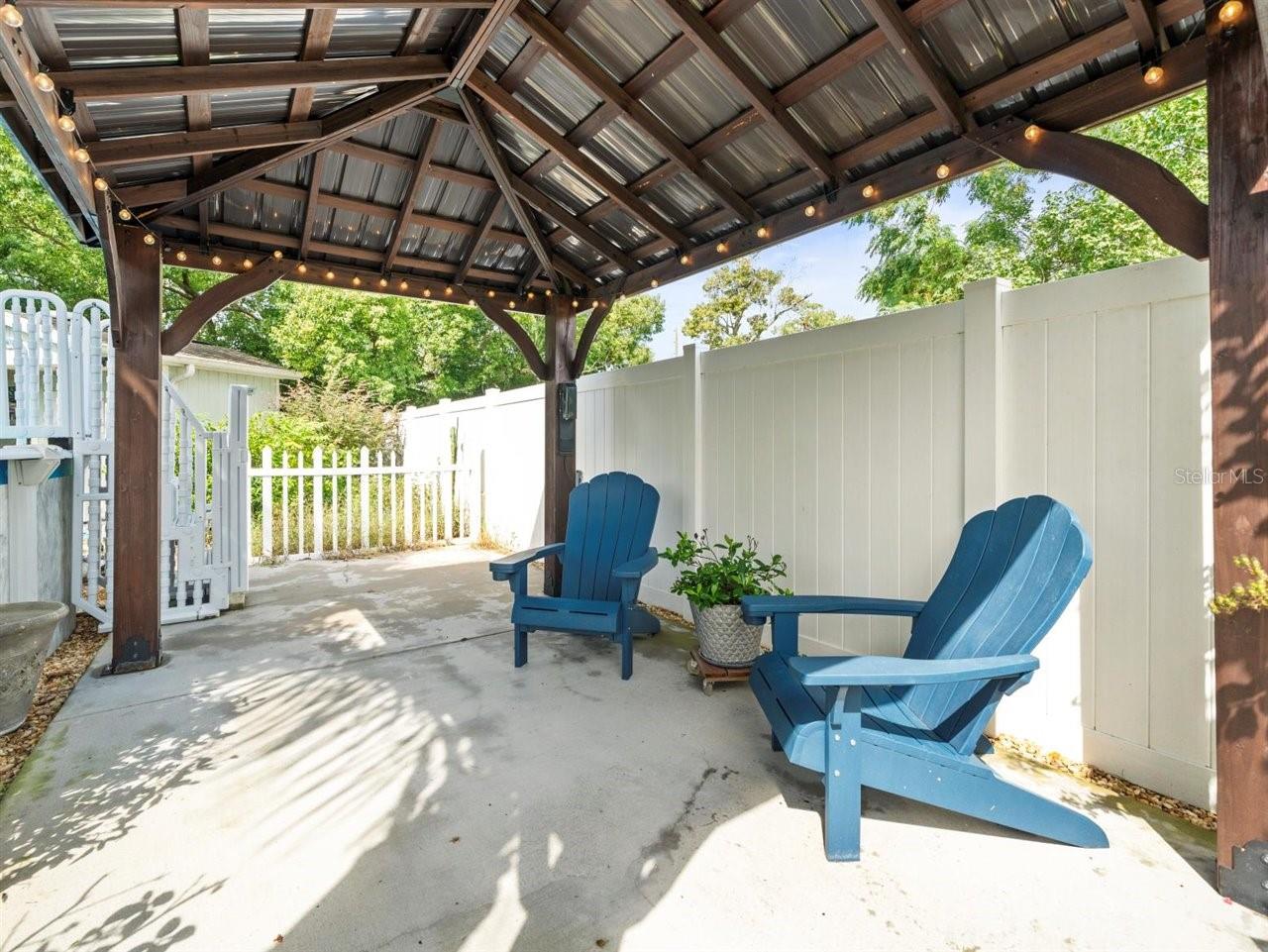 Gazebo near pool