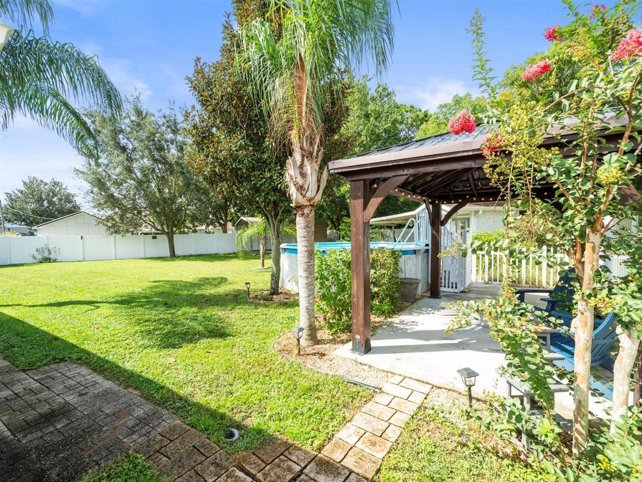 Above ground pool and gazebo