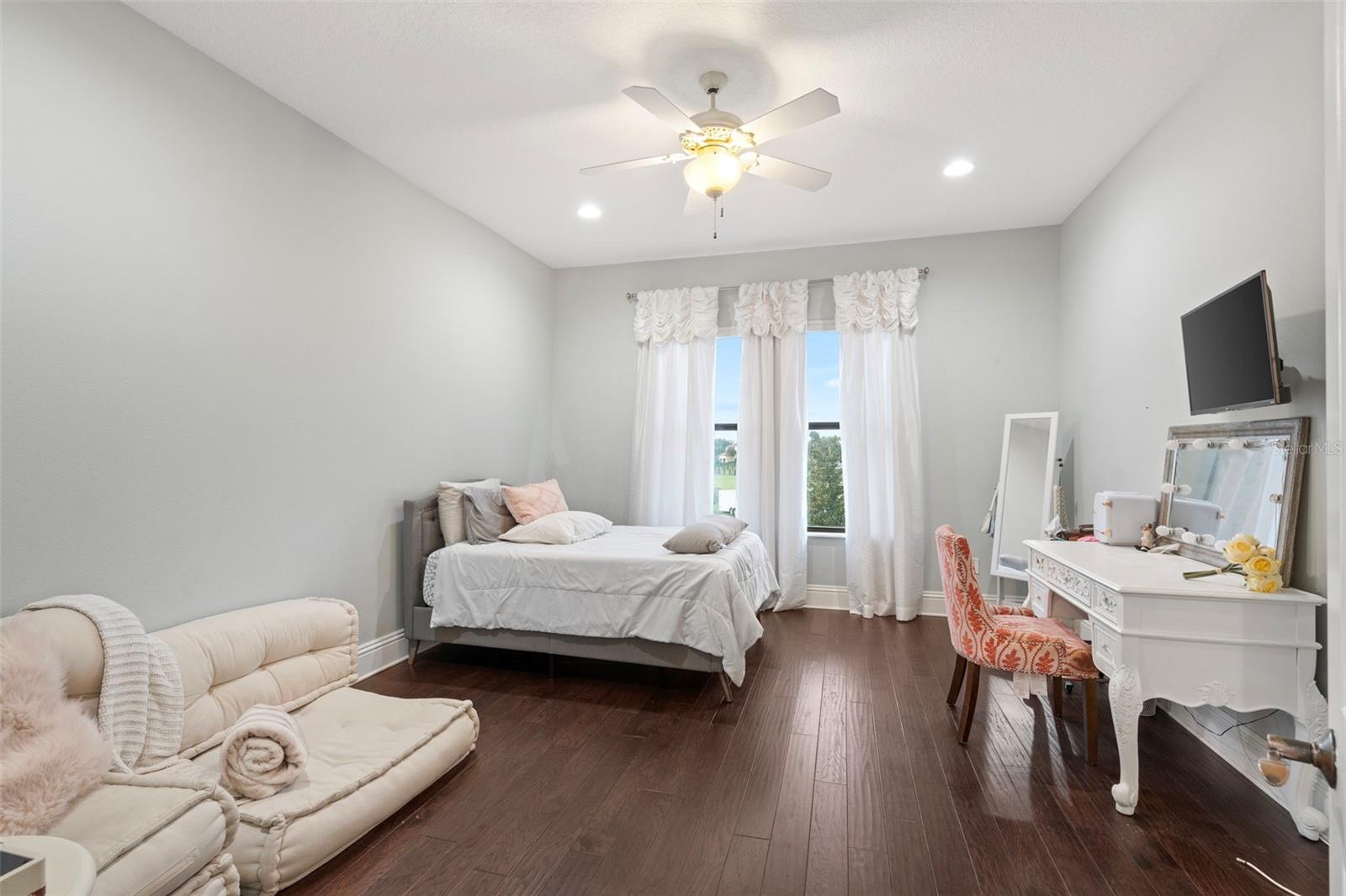 Upstairs Full Suite Bedroom near staircase.