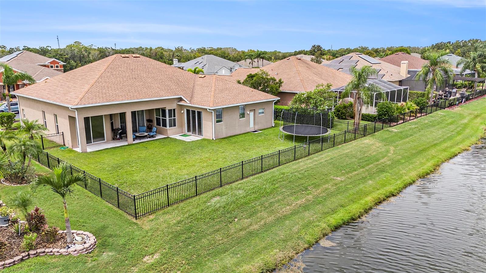 Enjoy the beautiful views of a tranquil pond.