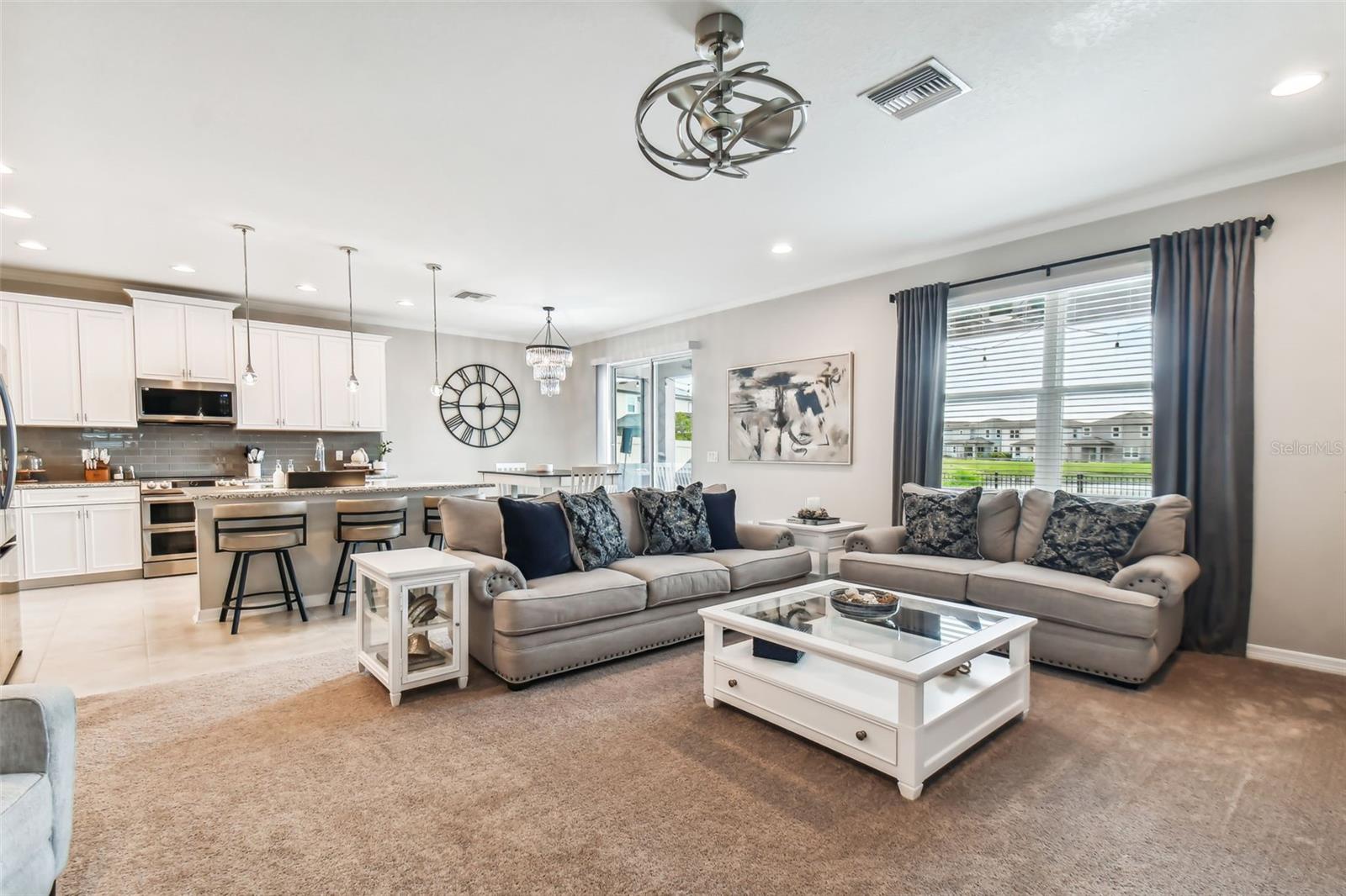 Dining Room with a show stopping chandelier