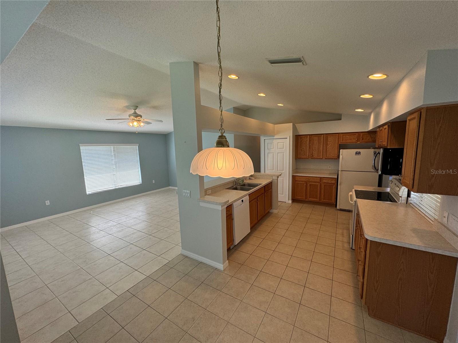 Kitchenette area overlooking kitchen and family room