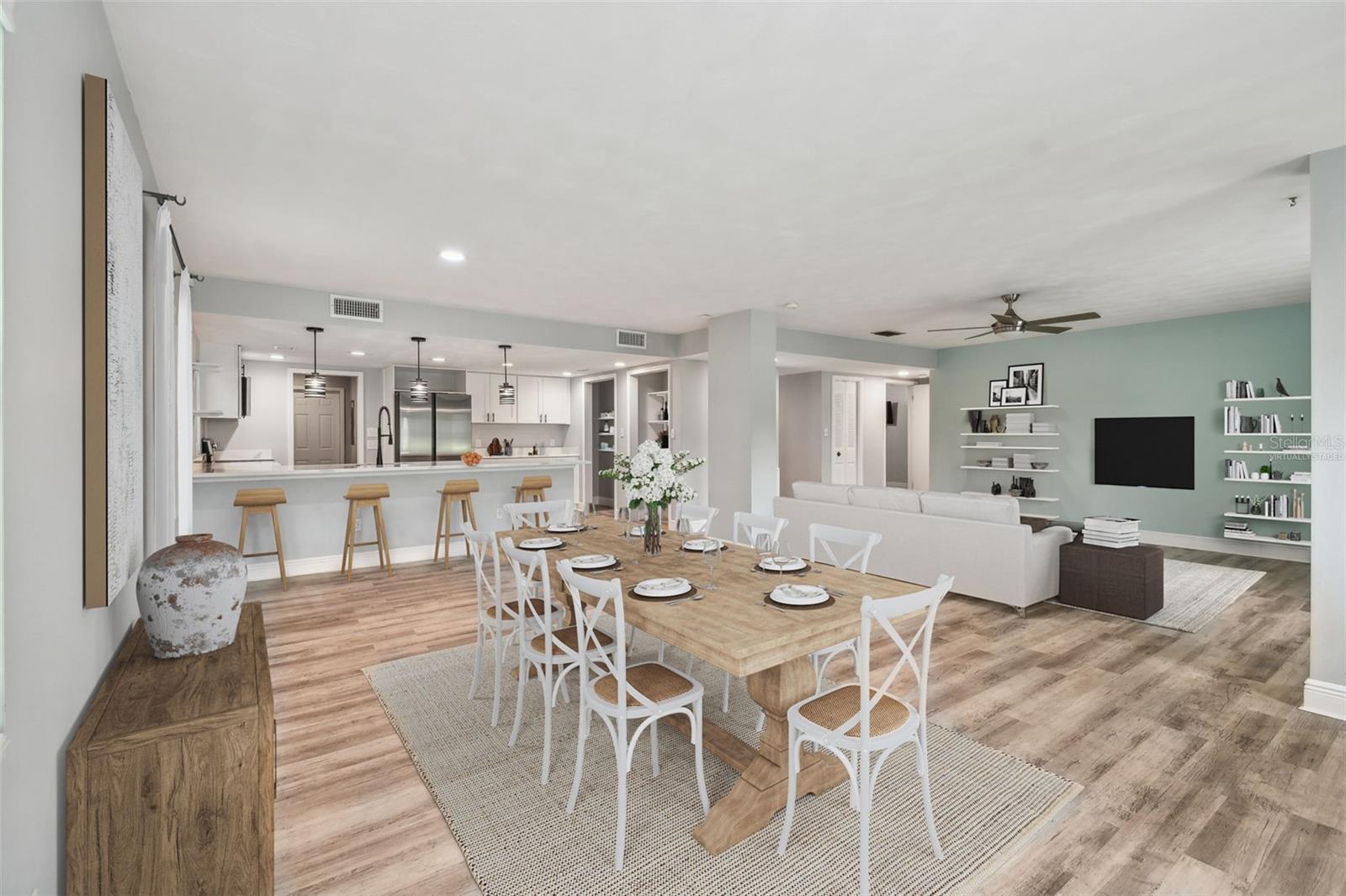 Virtually staged Dining Room