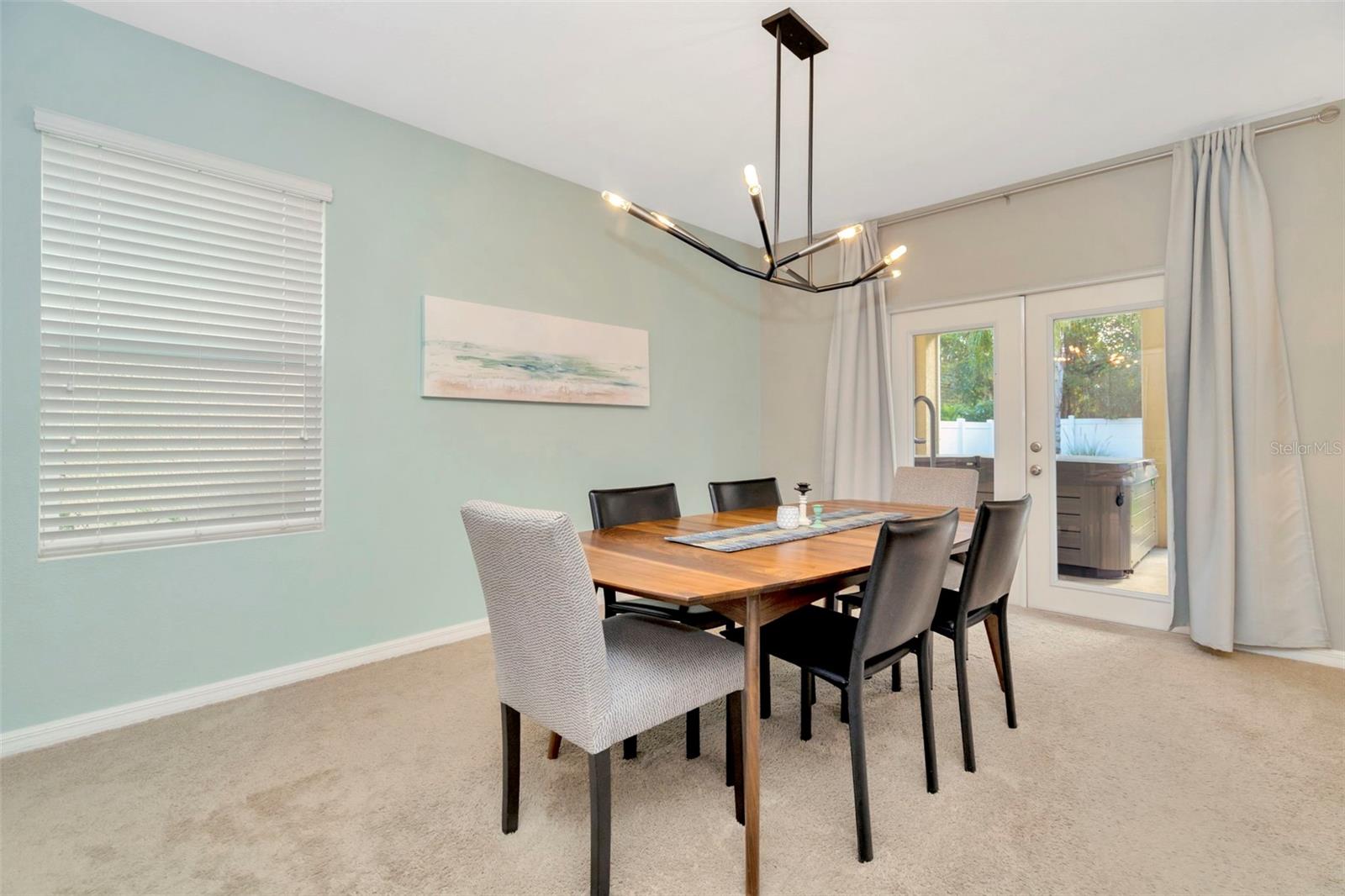 Dining room with French doors to lanai