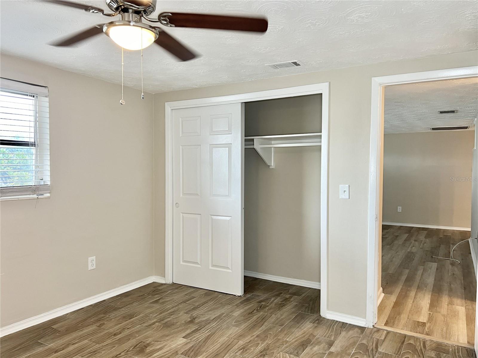 2nd Bedroom - Double Closet and Ceiling Fan