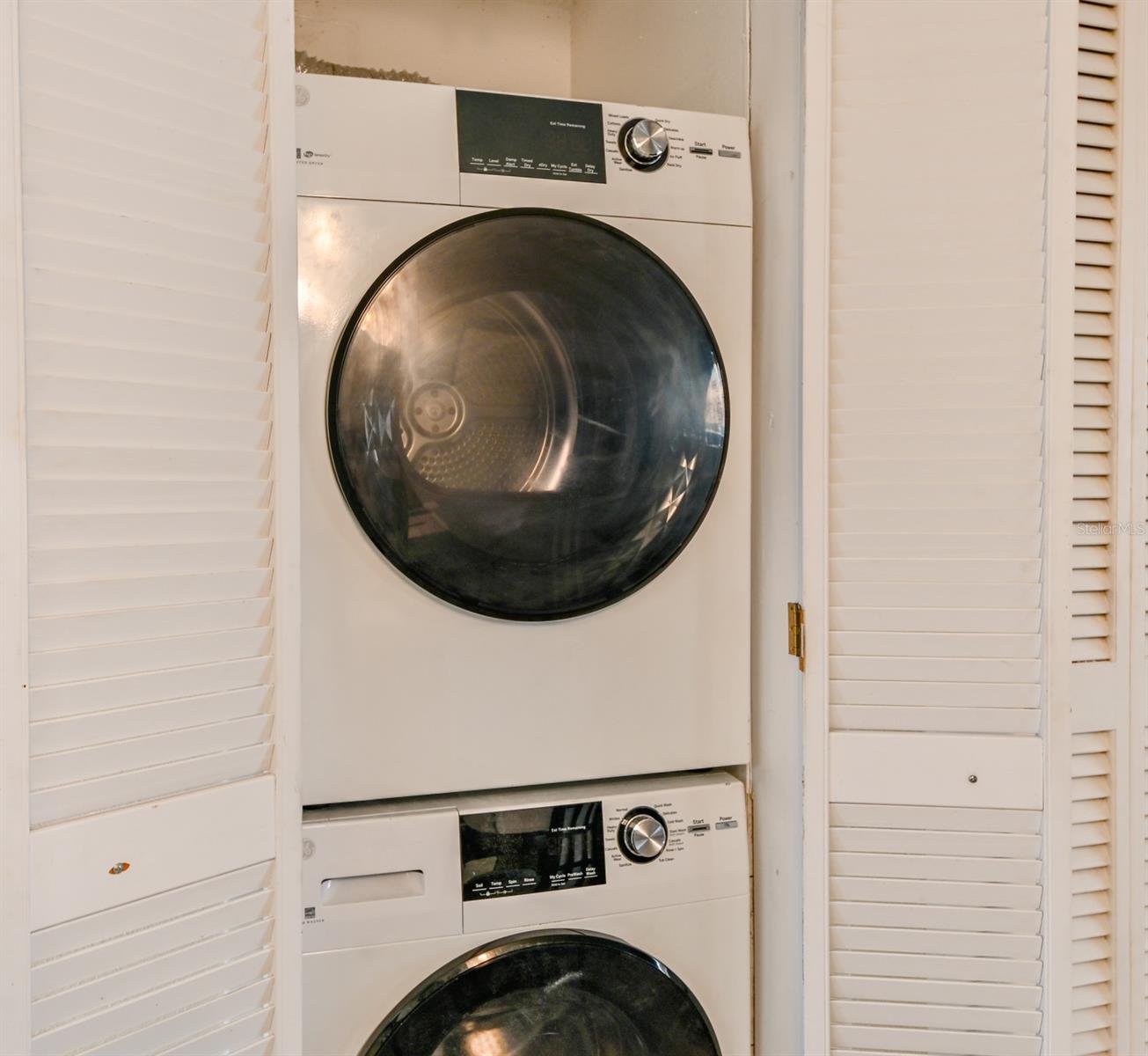 in living room laundry closet