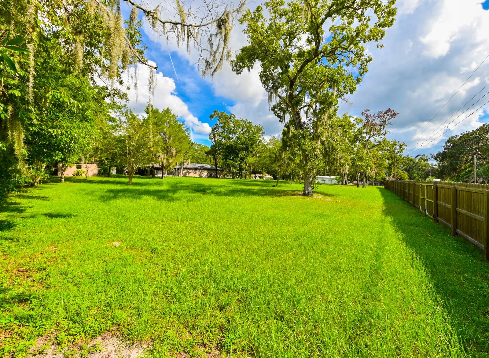 Side fence with gate and yard