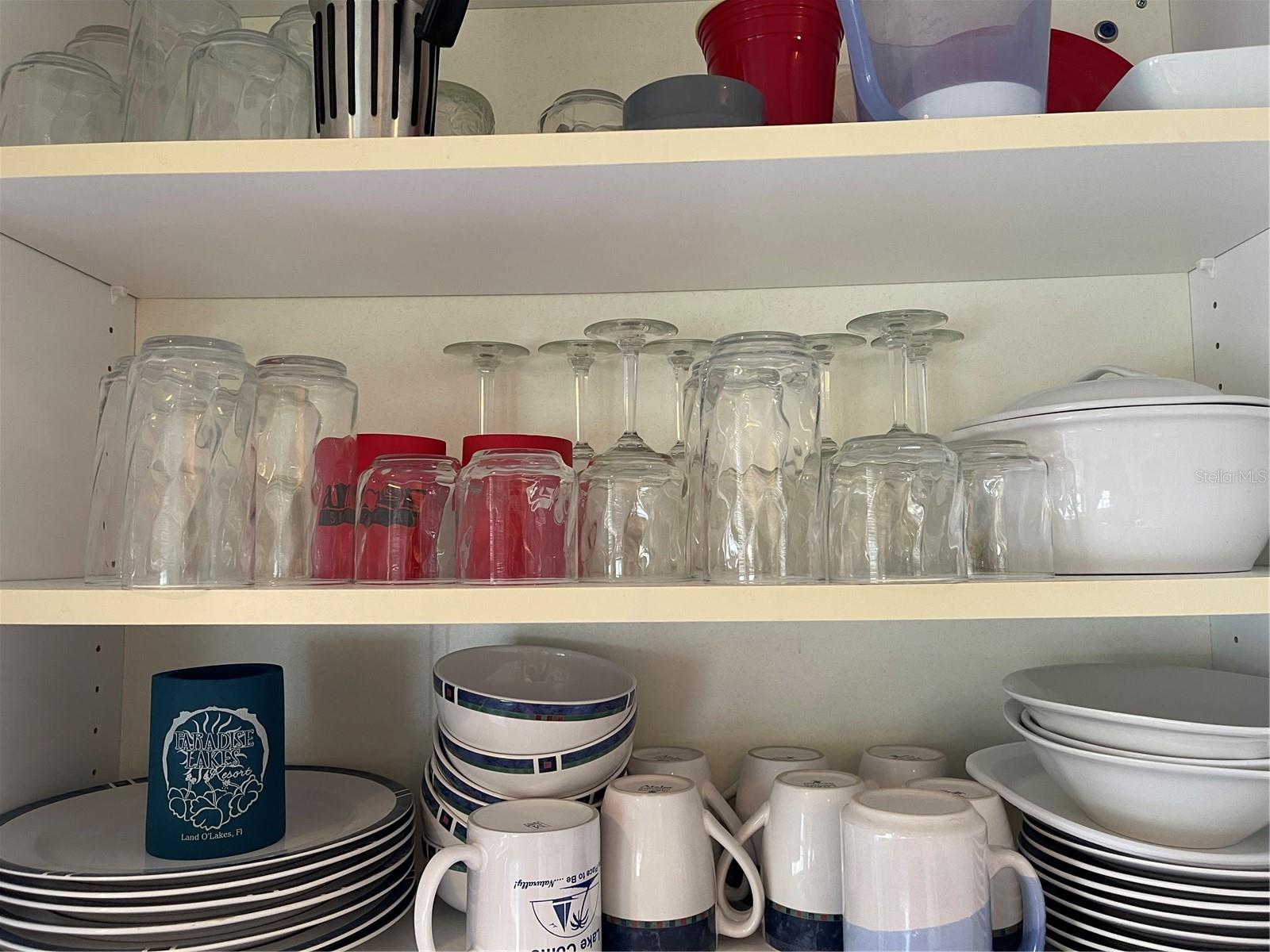 All the dishes and glass ware will stay