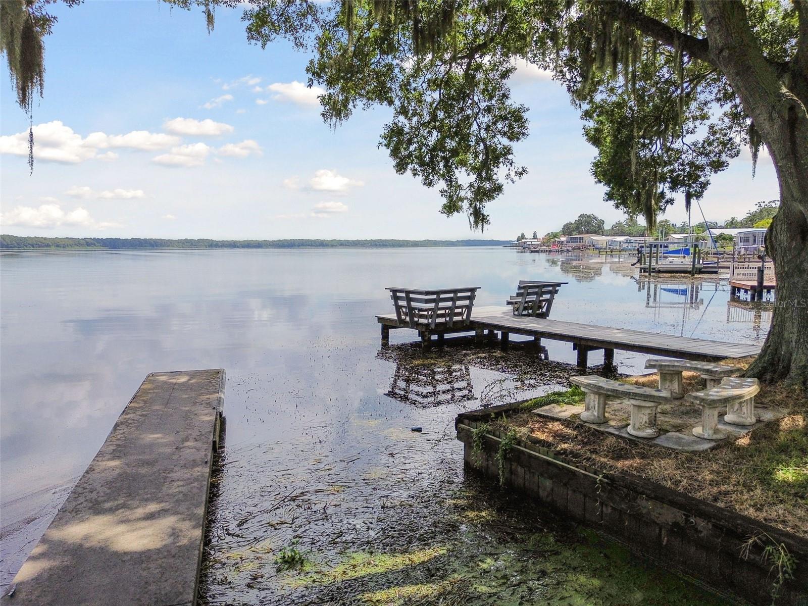 Community boat ramp/sitting area on Lake Tarpon (right at the end of the block!)