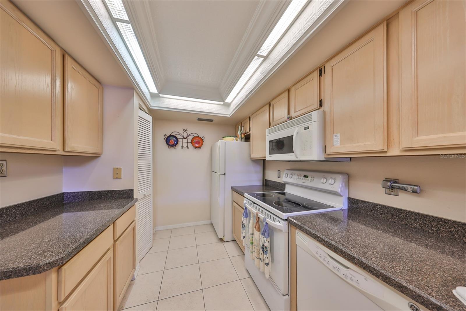 Counter space everywhere!  A large closet pantry for storage and lots of cabinets.